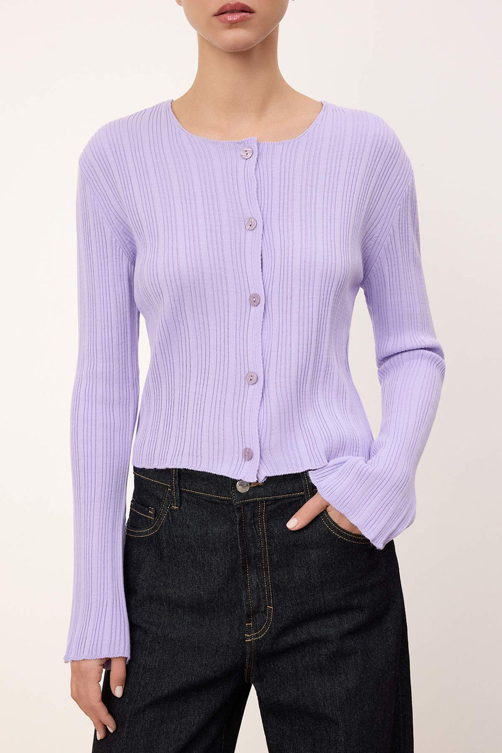 Wardrobe Essentials Lila Ispanyol Kol Triko H?rka TWOAW26HI00268