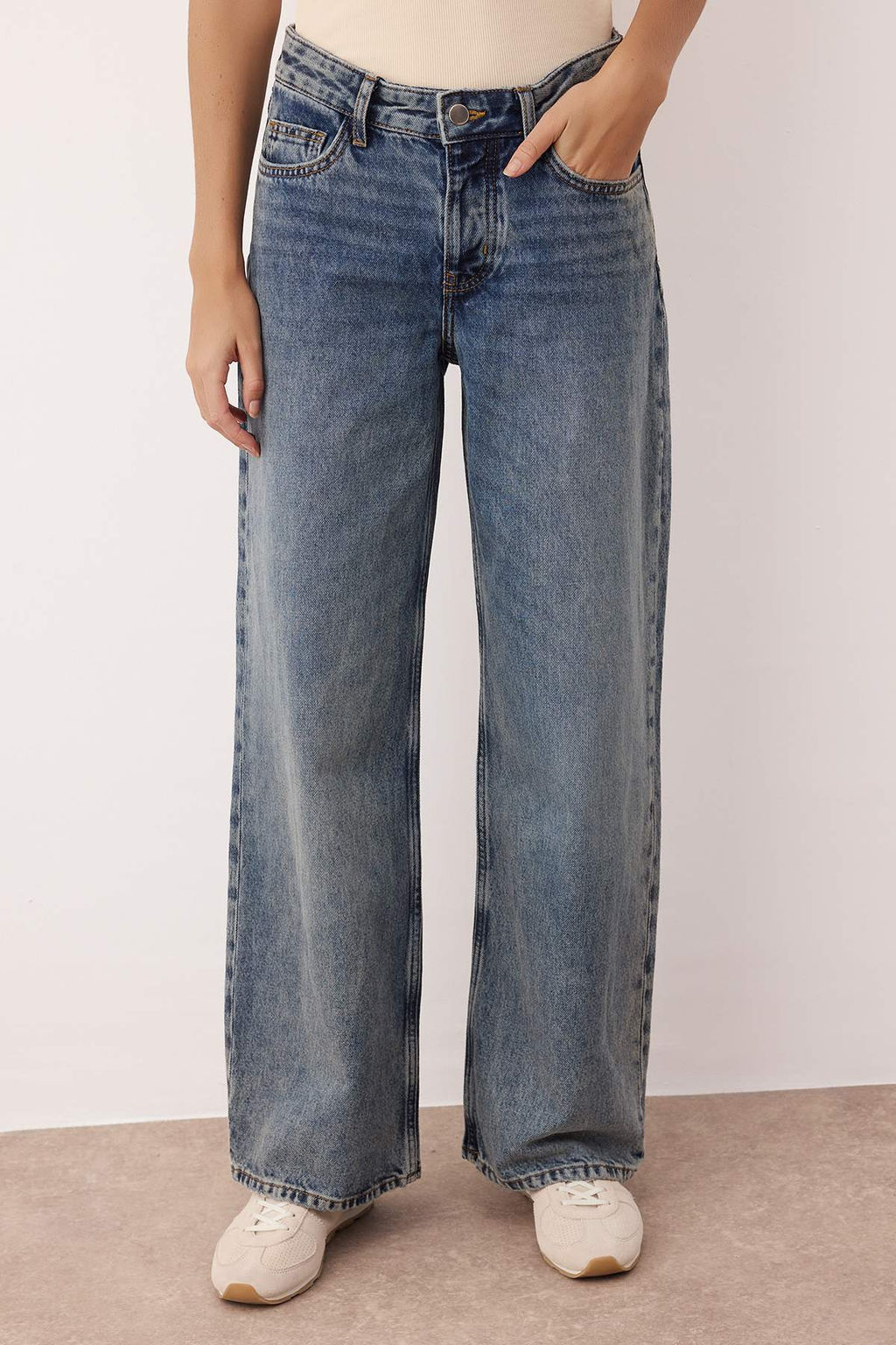 Mavi Vintage Y?kama Normal Bel Wide Leg Jeans TWOAW26JE00186 - Trendyolmilla фото 3