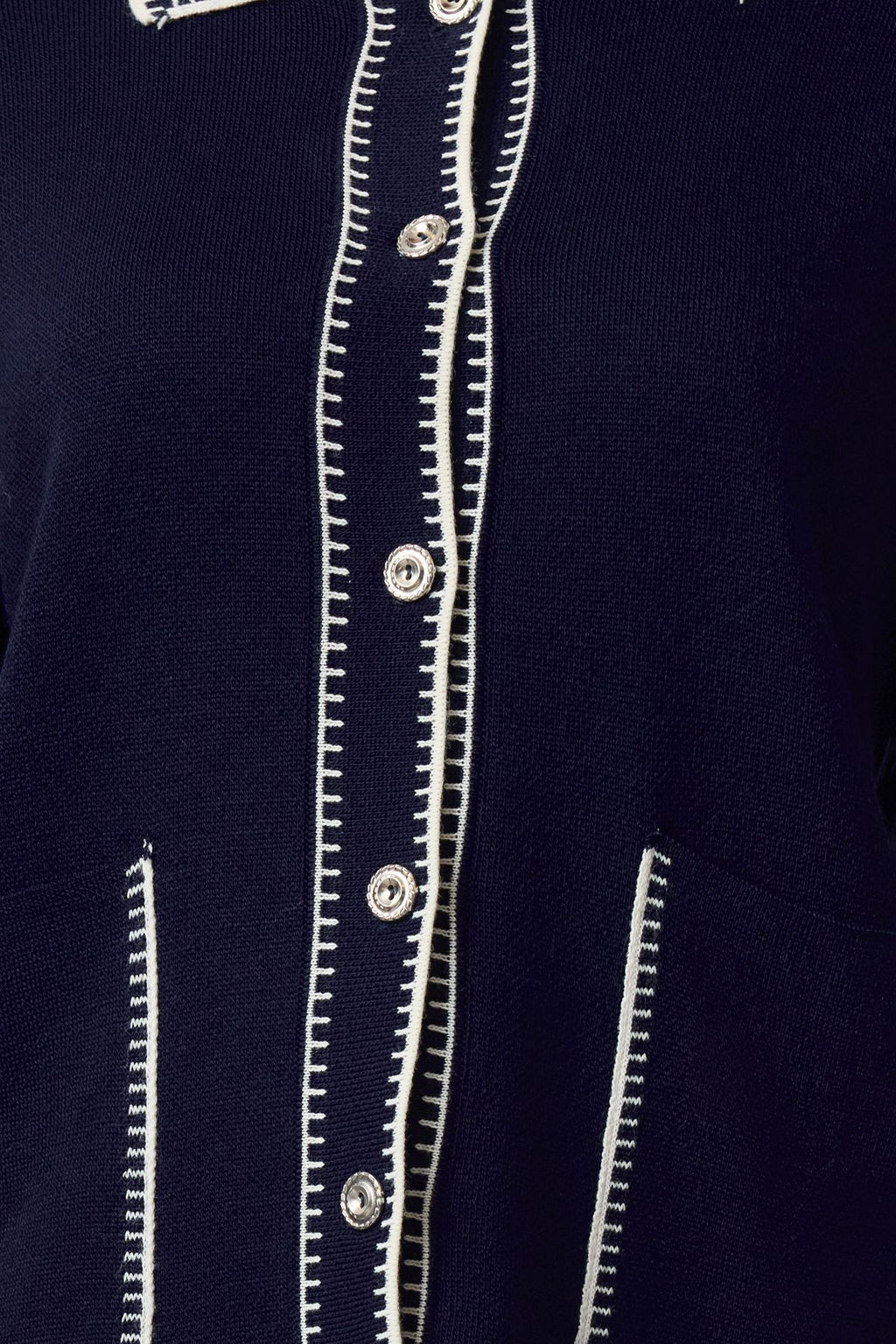 Lacivert Renk Bloklu Polo Yaka Triko H?rka TWOAW25HI00218