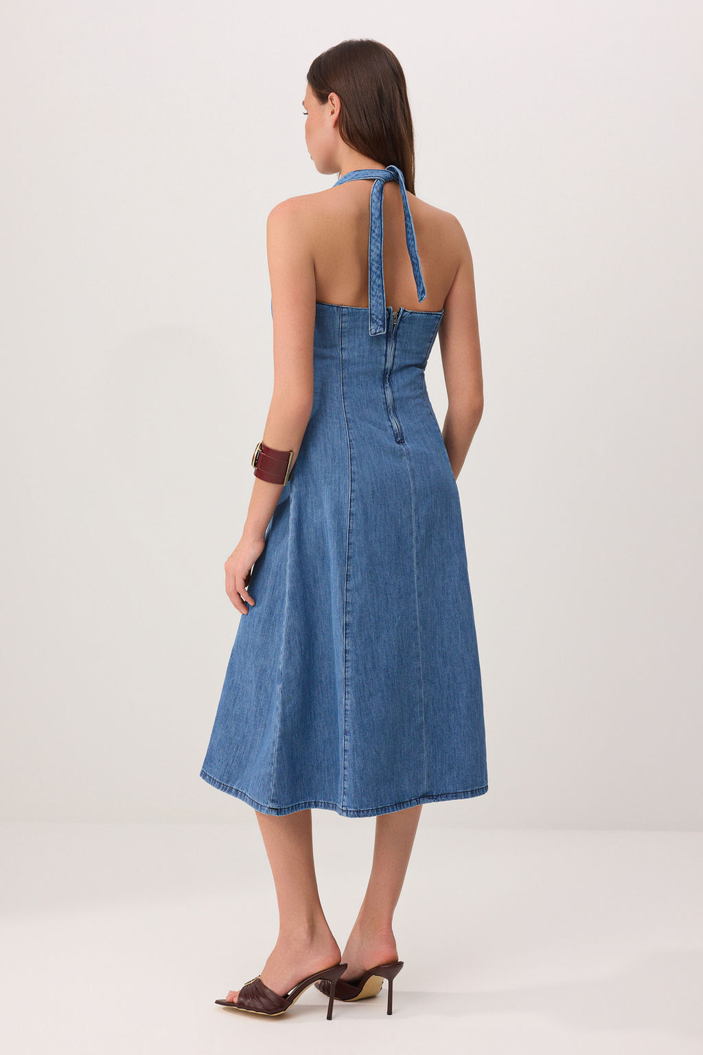 Mavi Halter Yaka Maxi Denim Elbise TWOSS26EL00275 - Trendyolmilla фото 4
