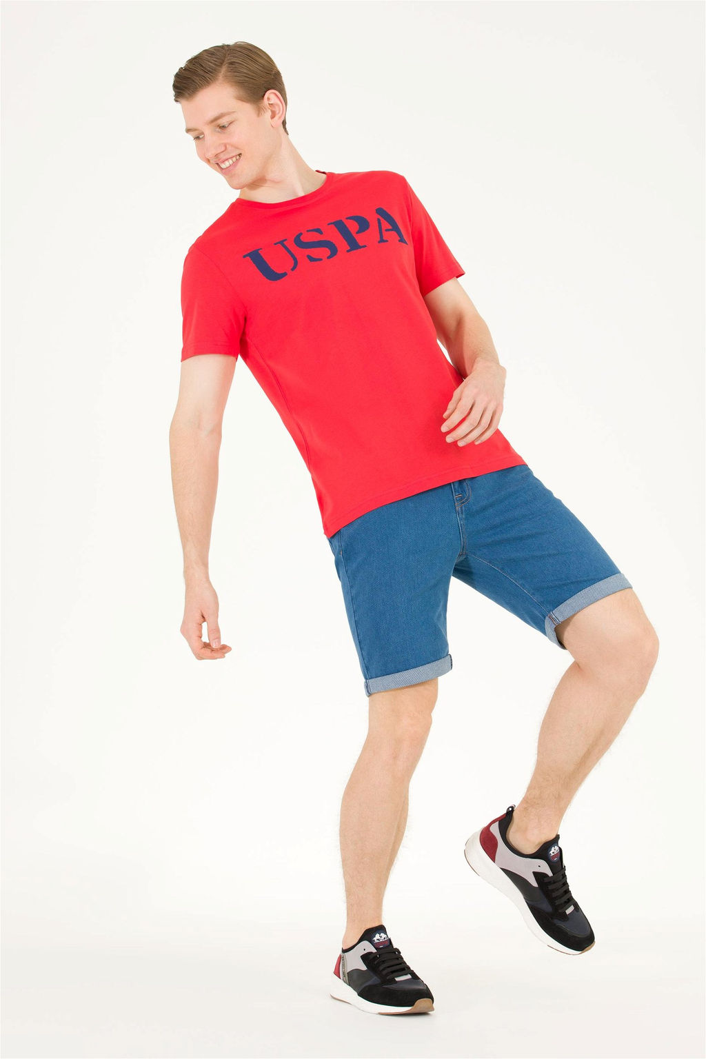 U. S. Polo Assn Мужская красная базовая футболка с круглым вырезом - U.s. polo assn фото 10