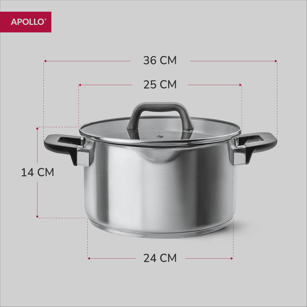 Кастрюля с крышкой APOLLO "Gusto" 6 л