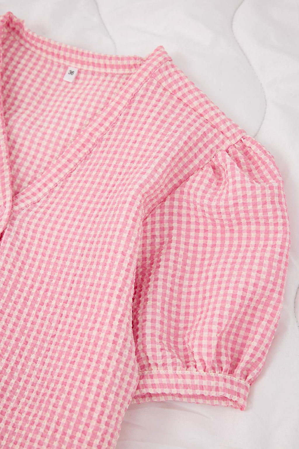 Pembe Ekose / Kareli Gofre Dokuma Pijama Tak?m? THMSS26PT00002 - Trendyolmilla фото 3