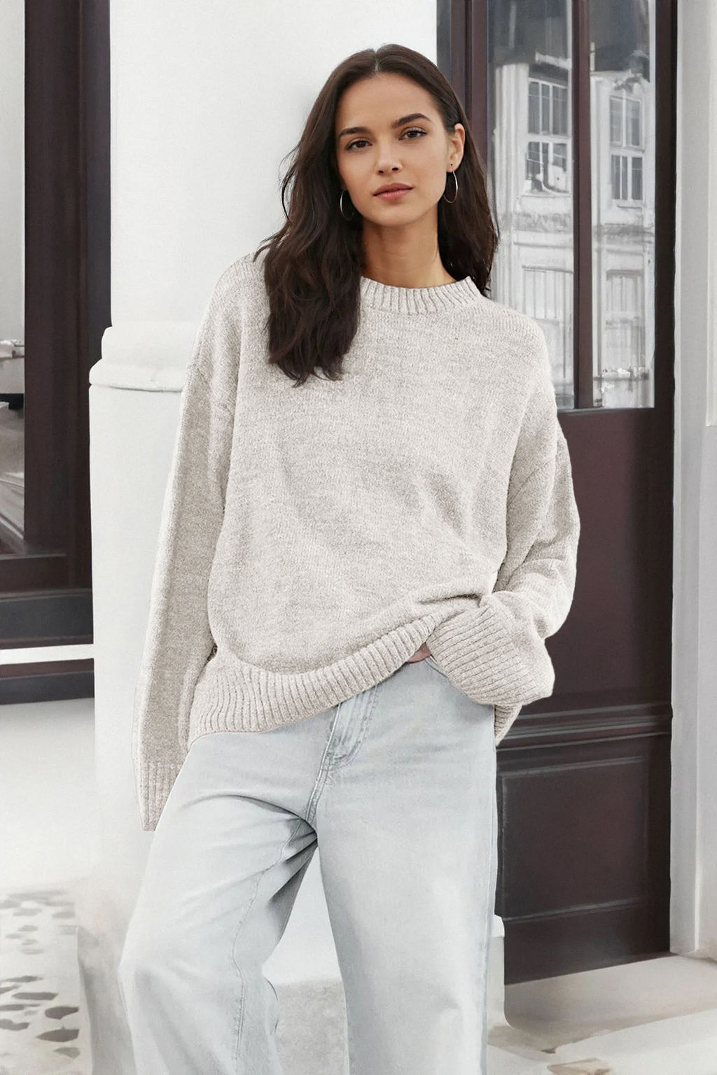 Tas Genis Kal?p Yumusak Dokulu Triko Kazak TWOAW25KZ00168