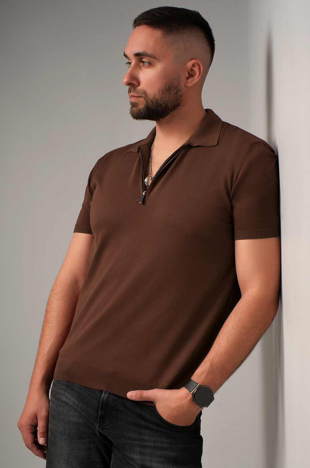 Мужская футболка-поло из вязаного трикотажа Happyfox - Happy fox фото 3