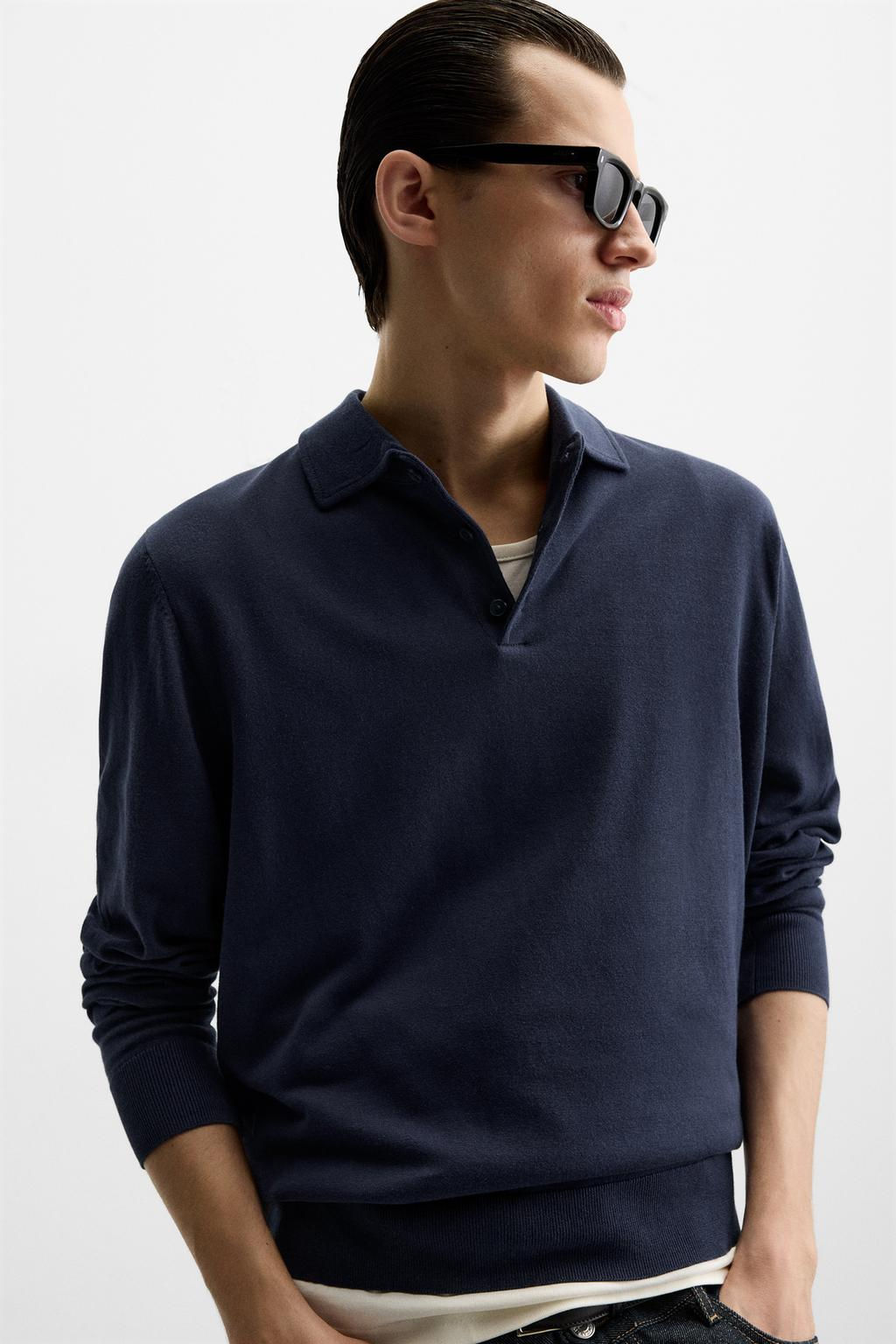 KNIT COTTON POLO SHIRT - Zara фото 15