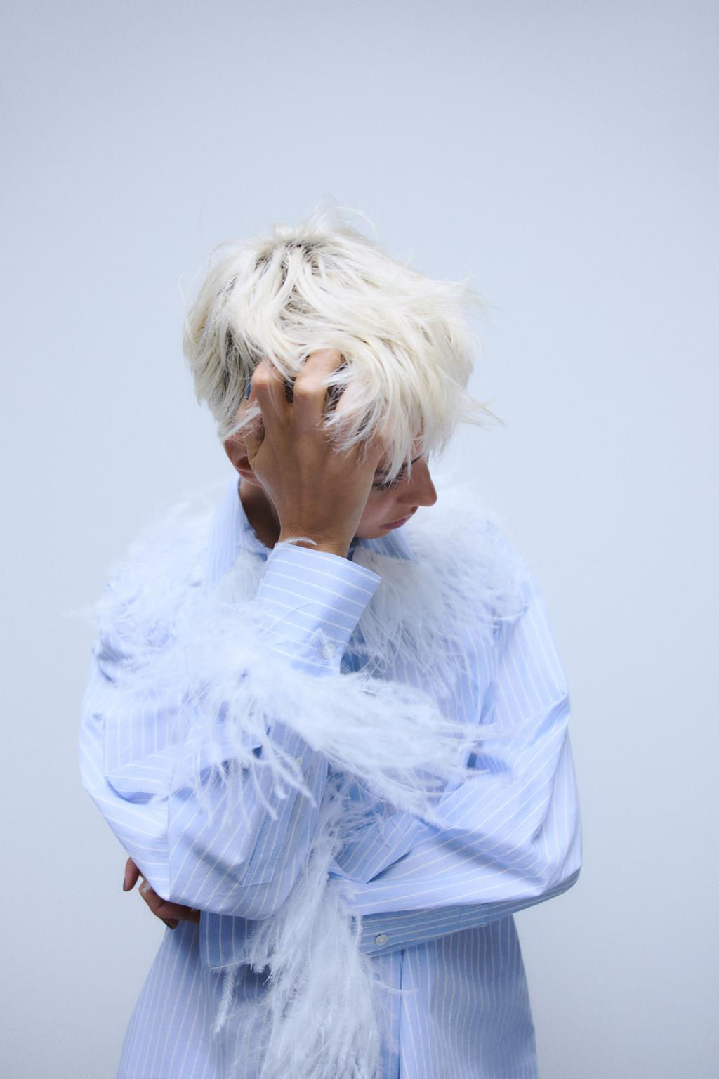 STRIPED FEATHER SHIRT - Zara фото 4