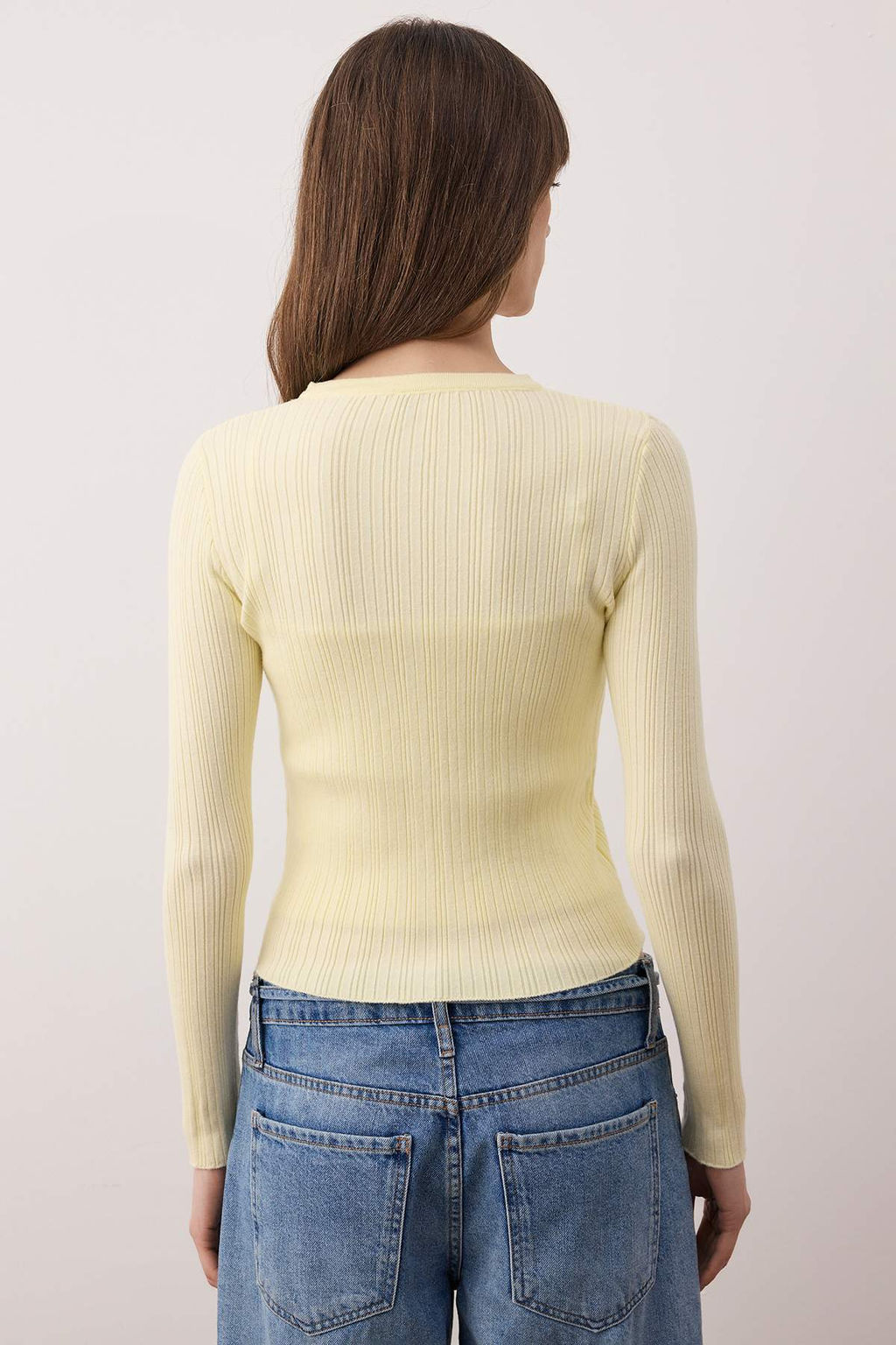 Trendyolmilla Bordo Fitilli Bisiklet Yaka Triko H?rka-Bluz Tak?m TWOAW26HI00003  фото 16