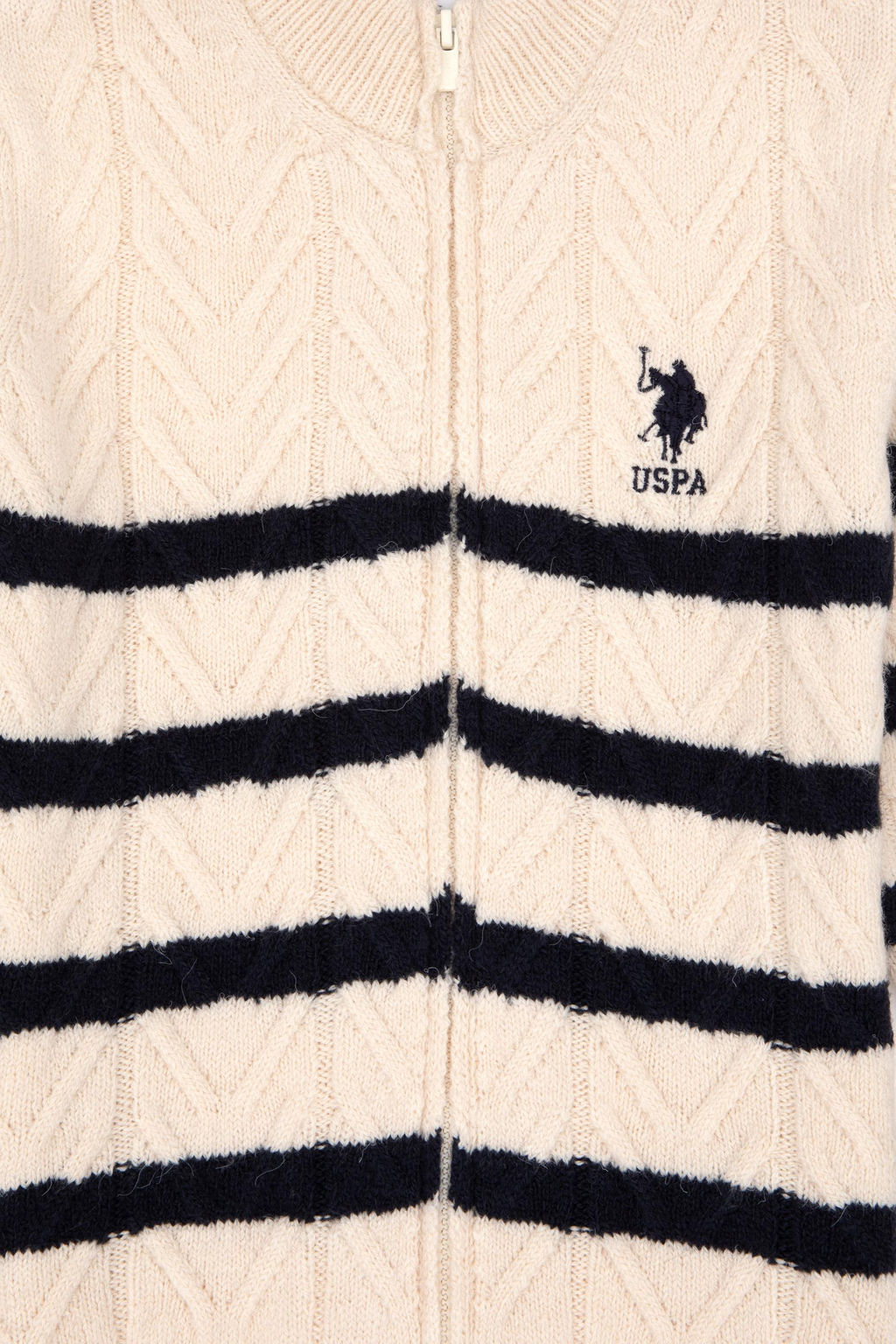 Кардиган на молнии для мальчика кремовый из акрила