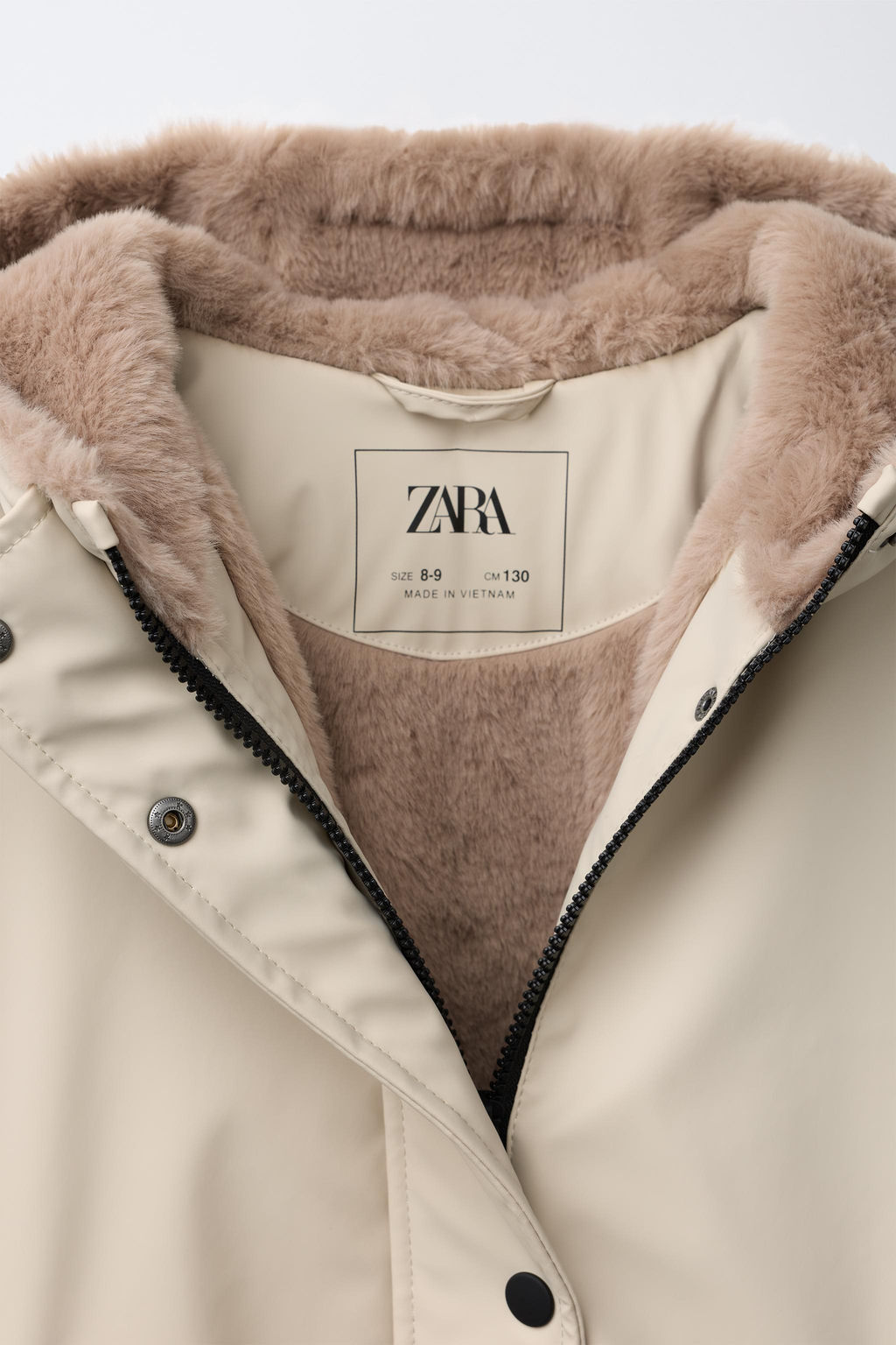 WATER-REPELLENT RUBBERISED FAUX FUR JACKET - Zara фото 7