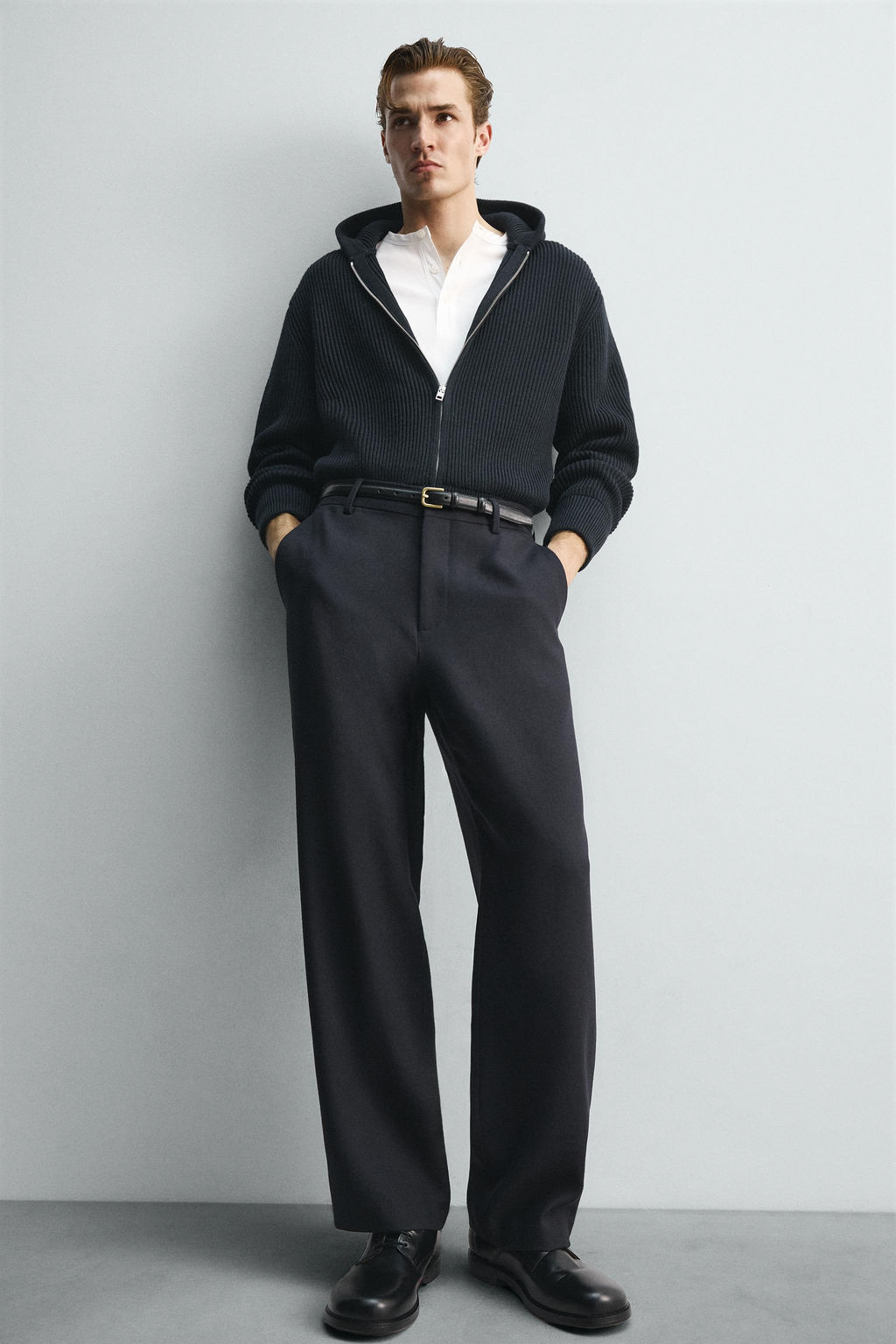 LIMITED EDITION 100% WOOL STRAIGHT-LEG TROUSERS - Zara фото 5