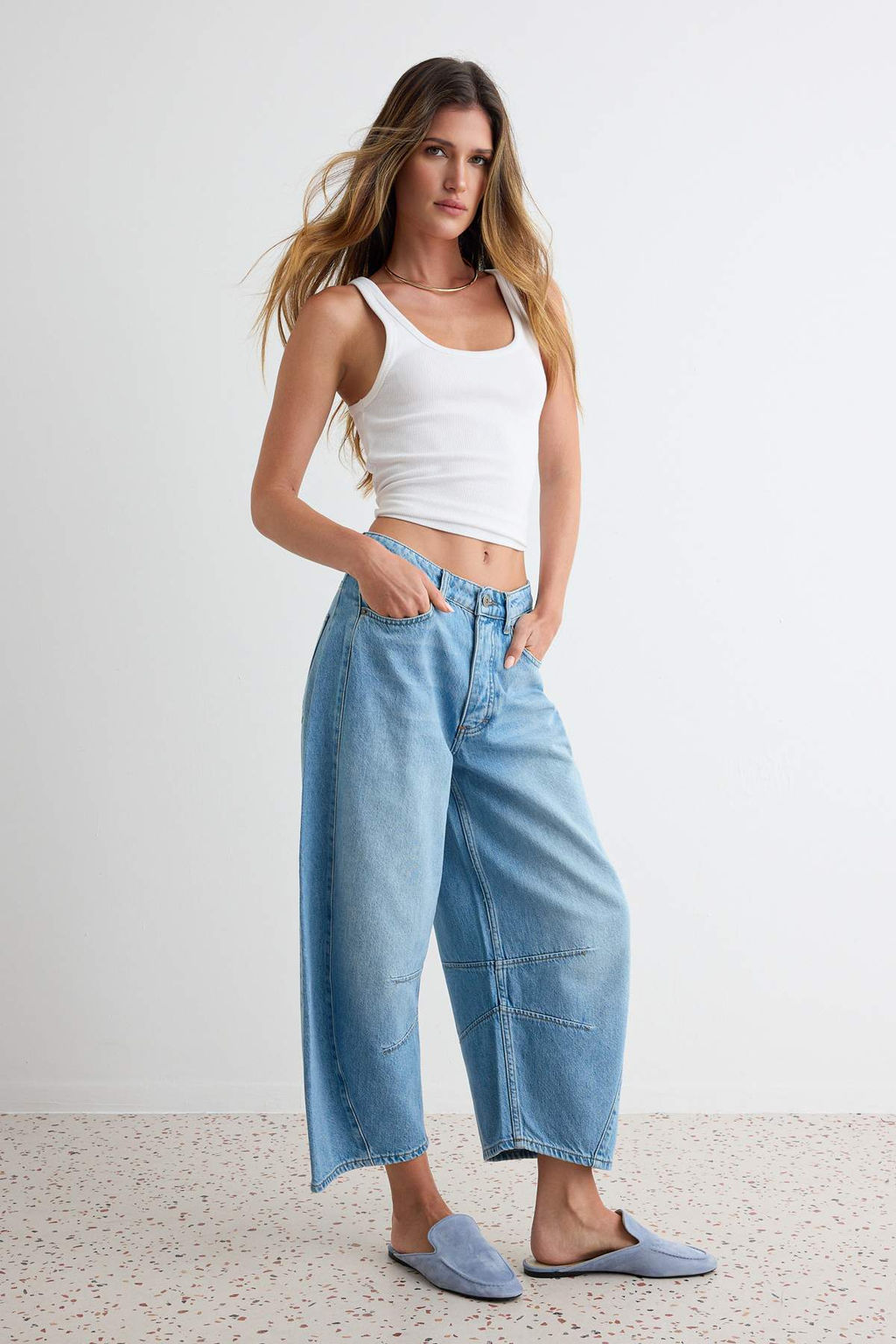Mavi Y_ksek Bel D_k_ml_ Barrel Jeans TWOSS26JE00371 - Trendyolmilla фото 2