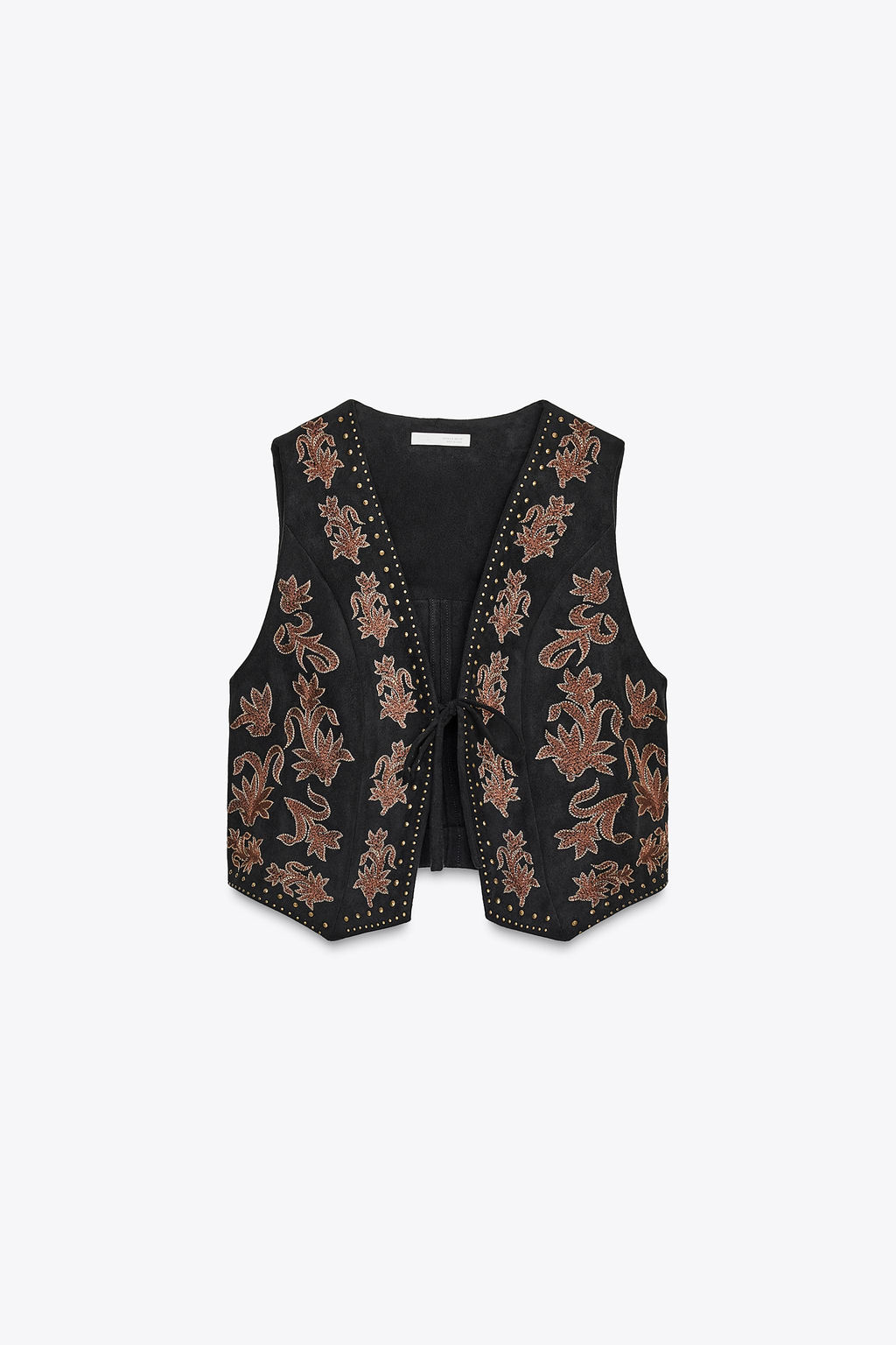 FAUX SUEDE WAISTCOAT WITH BEADED EMBROIDERY - Zara фото 6