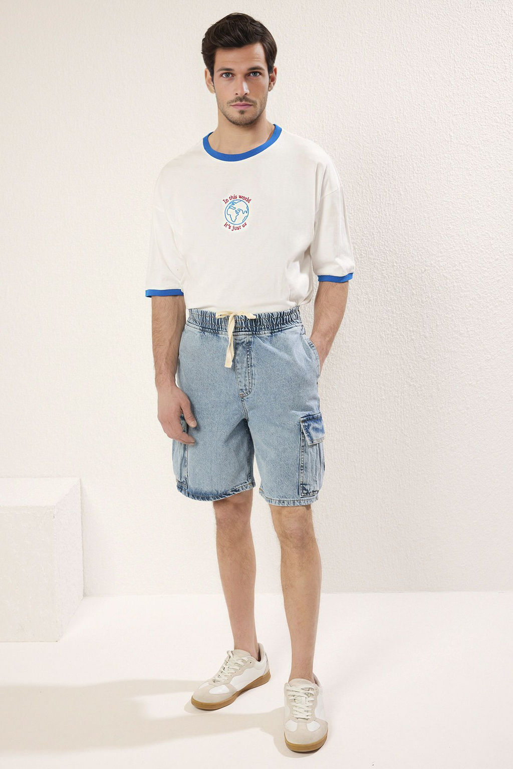 TRENDYOL MAN Mavi Regular Fit Kargo Cepli Denim Kot Sort & Bermuda TMNSS24SR00012 - Trendyolmilla фото 2