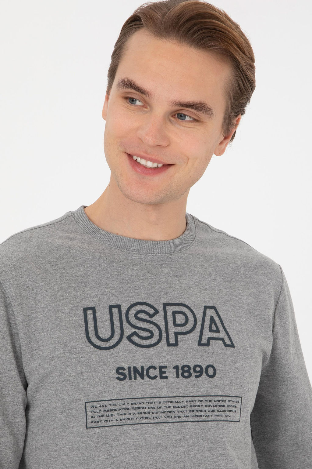 Erkek Gri Melanj Sweatshirt - U.s. polo assn фото 2