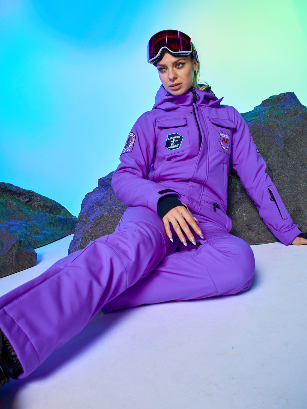 Женский сноубордический горнолыжный комбинезон Alpha Endless Aeternitas 223/2305 PRP - Пурпурное Сердце  фото 33