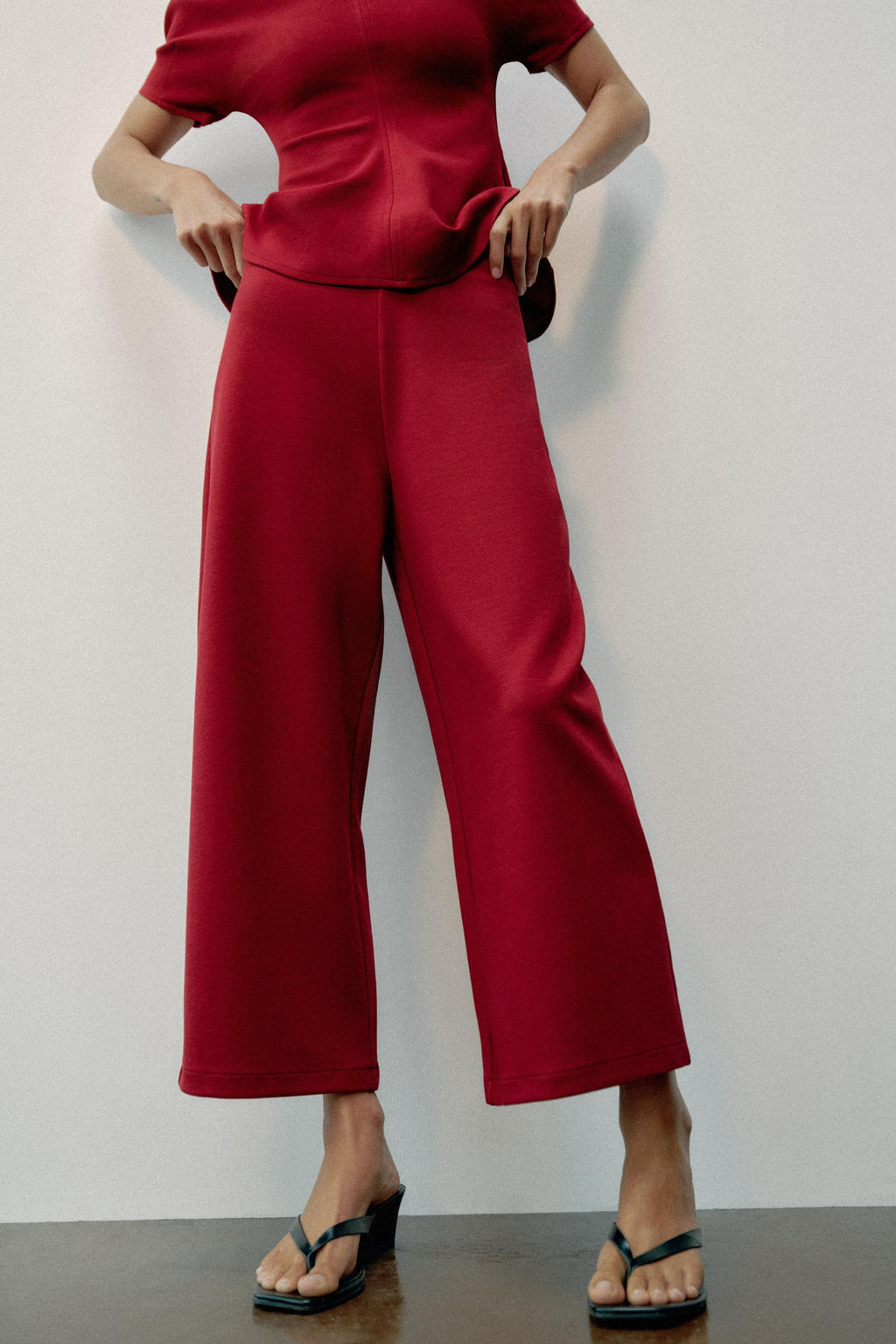 PANTAL?N ANCHO / Burgundy - Zara фото 2