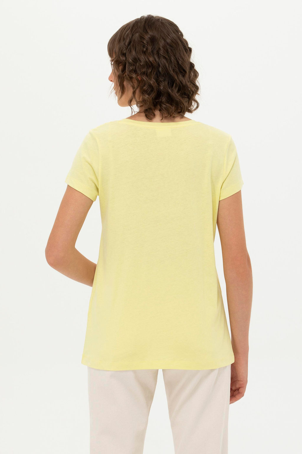 Женская светло-желтая базовая футболка - U.s. polo assn фото 5