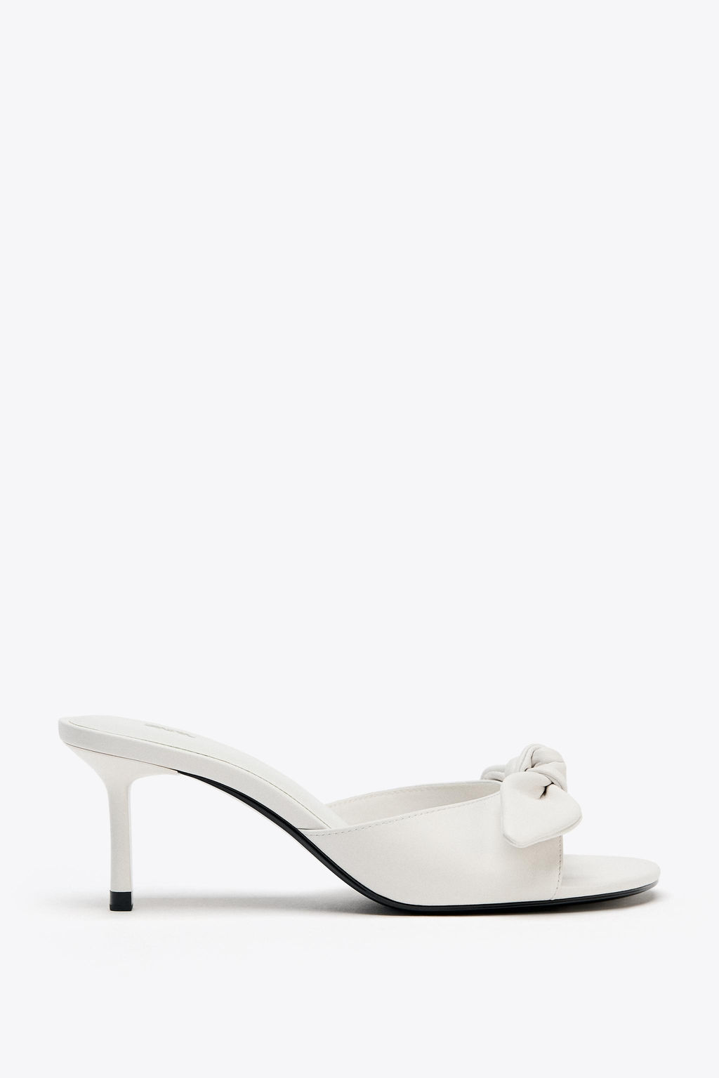 LEATHER BOW HEELED SANDALS - Zara фото 11