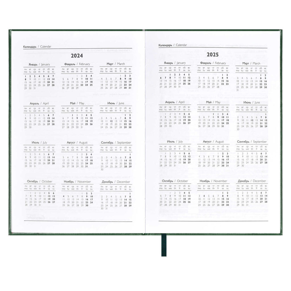 Ежедневник датированный 2024 ESCALADA, А5, 176 л., арт. 63746/ 15 САРИФ-ЭКОНОМ ЗЕЛЁНЫЙ  фото 5
