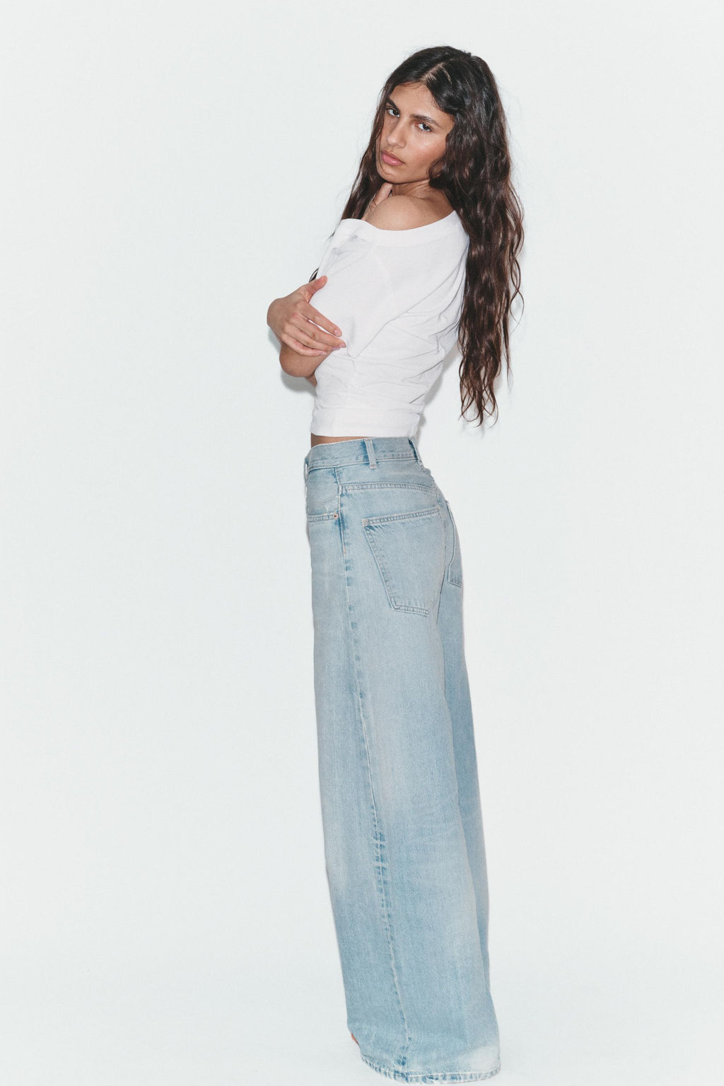JEANS TRF EXTRA WIDE LEG TIRO ALTO / Azul agua - Zara фото 12