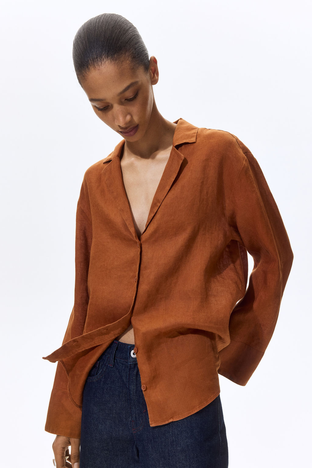 Camisa oversize de lino - H&m фото 4