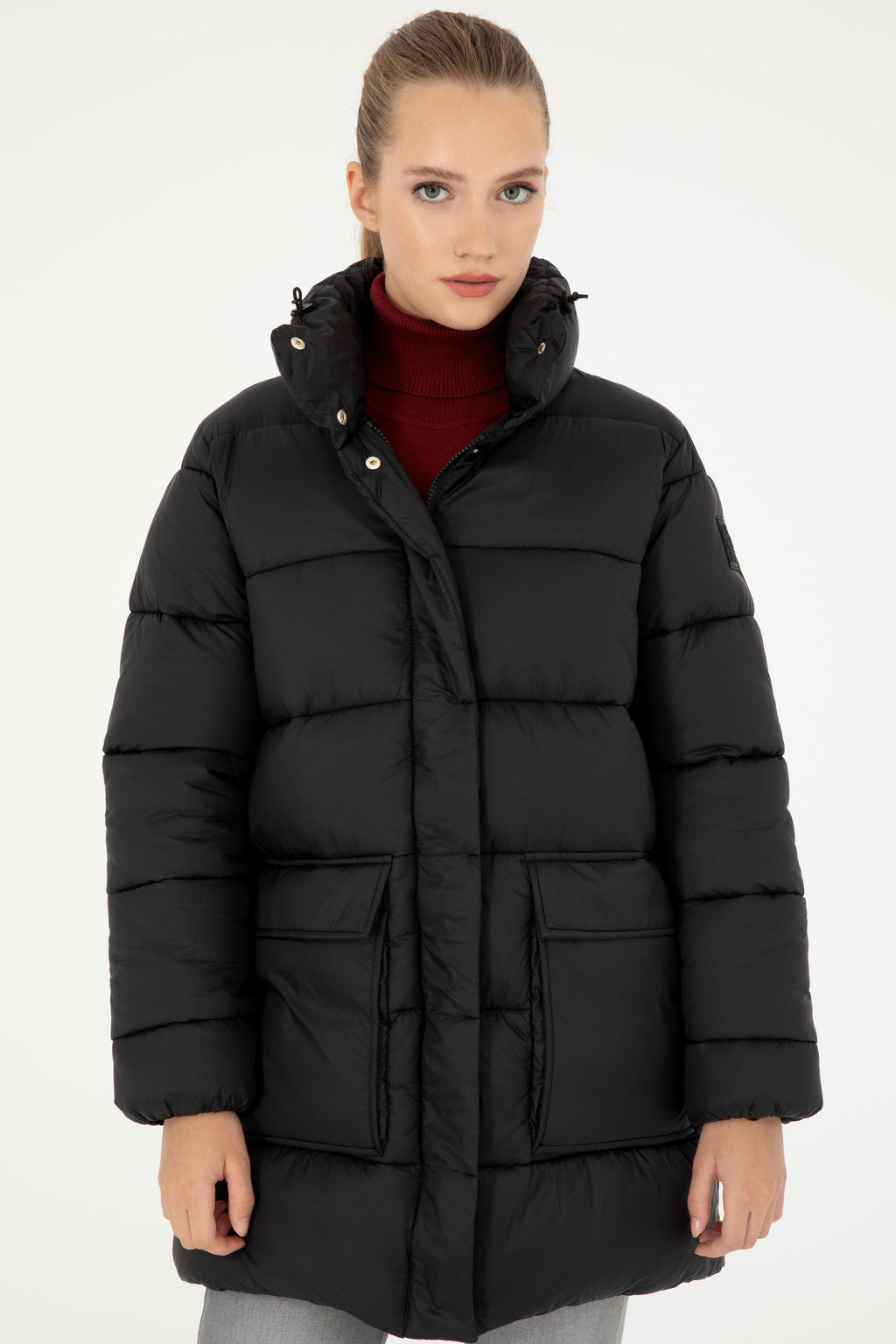 Женское черное пальто Неожиданная скидка в корзине - U.s. polo assn фото 3