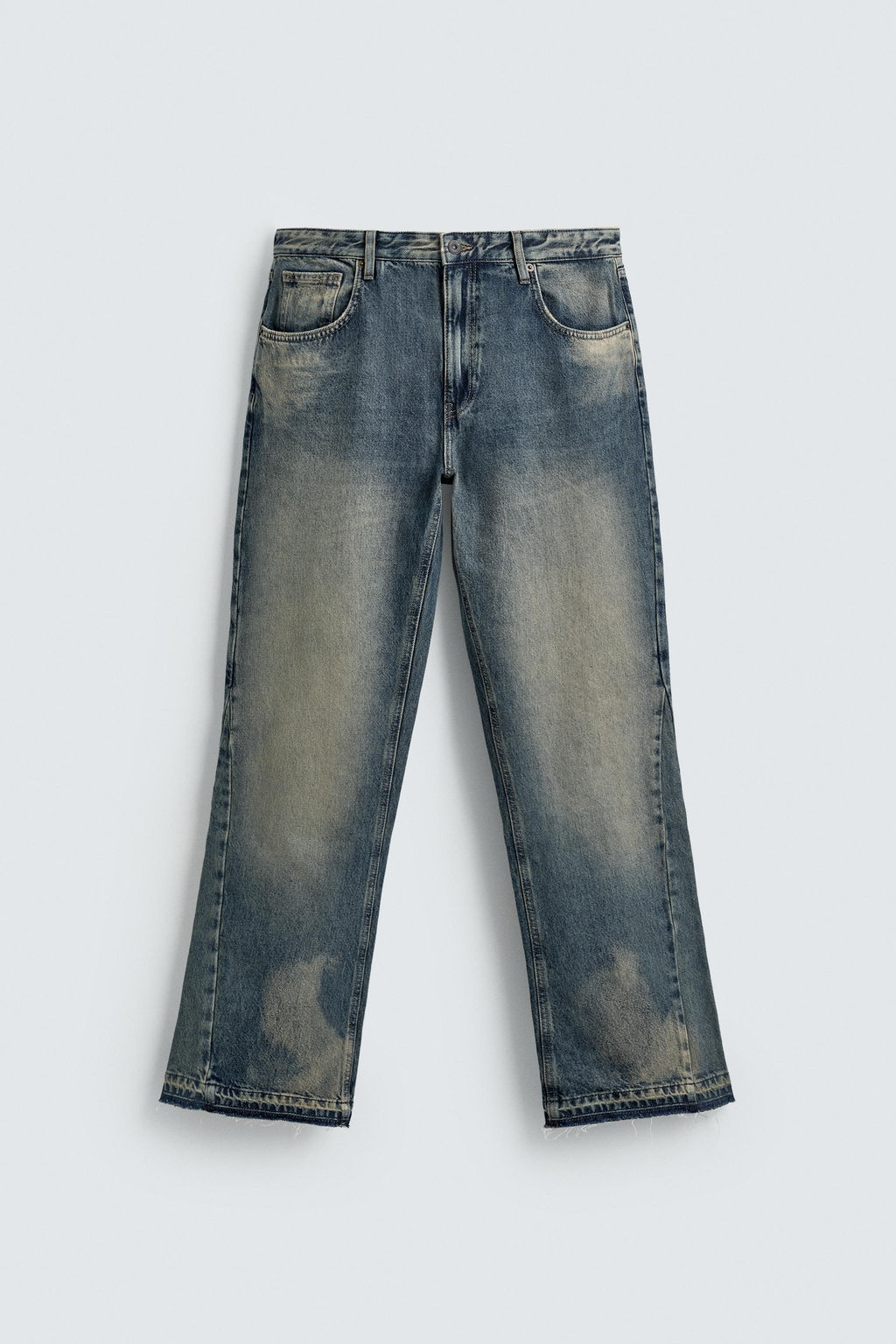 JEANS FLARE FIT LAVADO MANCHAS / Azul tinta - Zara фото 11