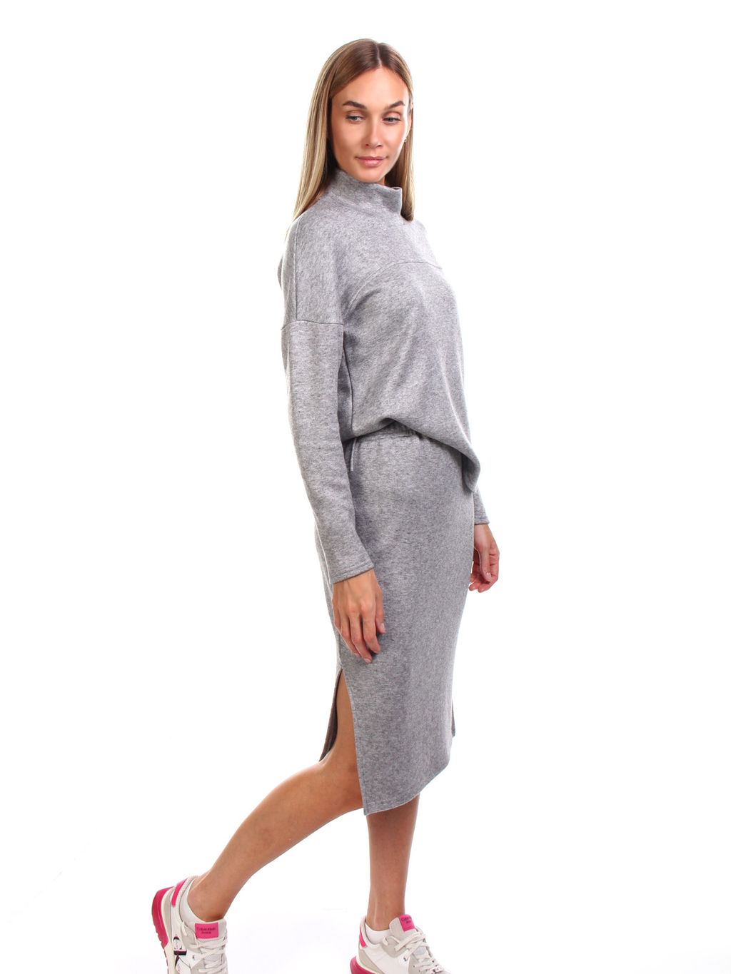 КОСТЮМ С ЮБКОЙ КС6667 СЕРАЯ АНГОРА - Assana фото 4