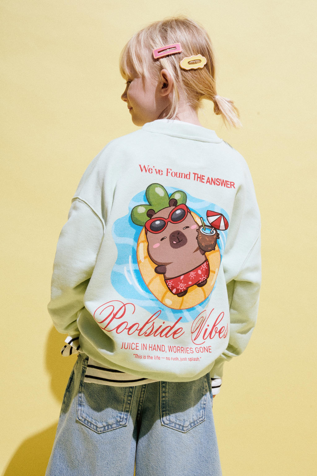 SUDADERA ESTAMPADA CAPIBARA CAPYFUN  / Verde claro - Zara фото 2