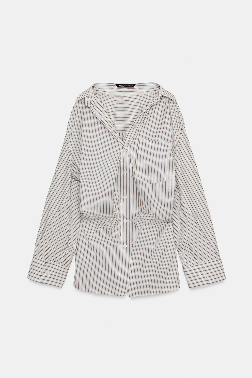OVERSIZE STRIPED BATWING SLEEVE SHIRT - Zara фото 14