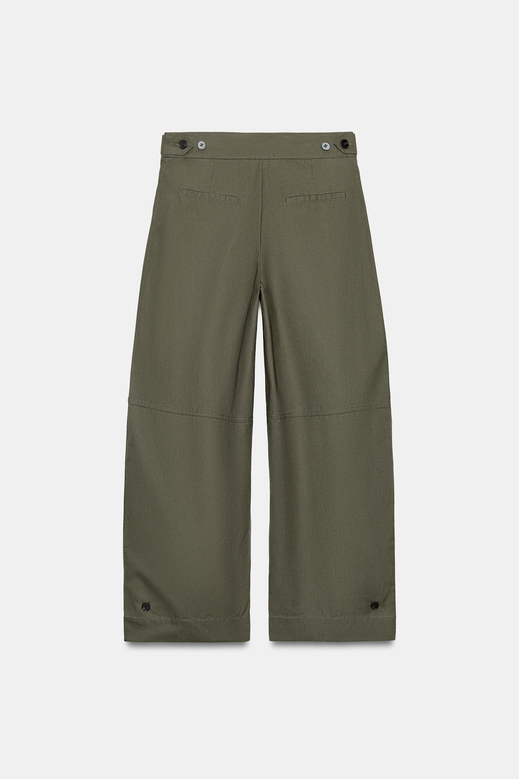 PANTAL?N BARREL TRABILLAS / Khaki oscuro - Zara фото 8