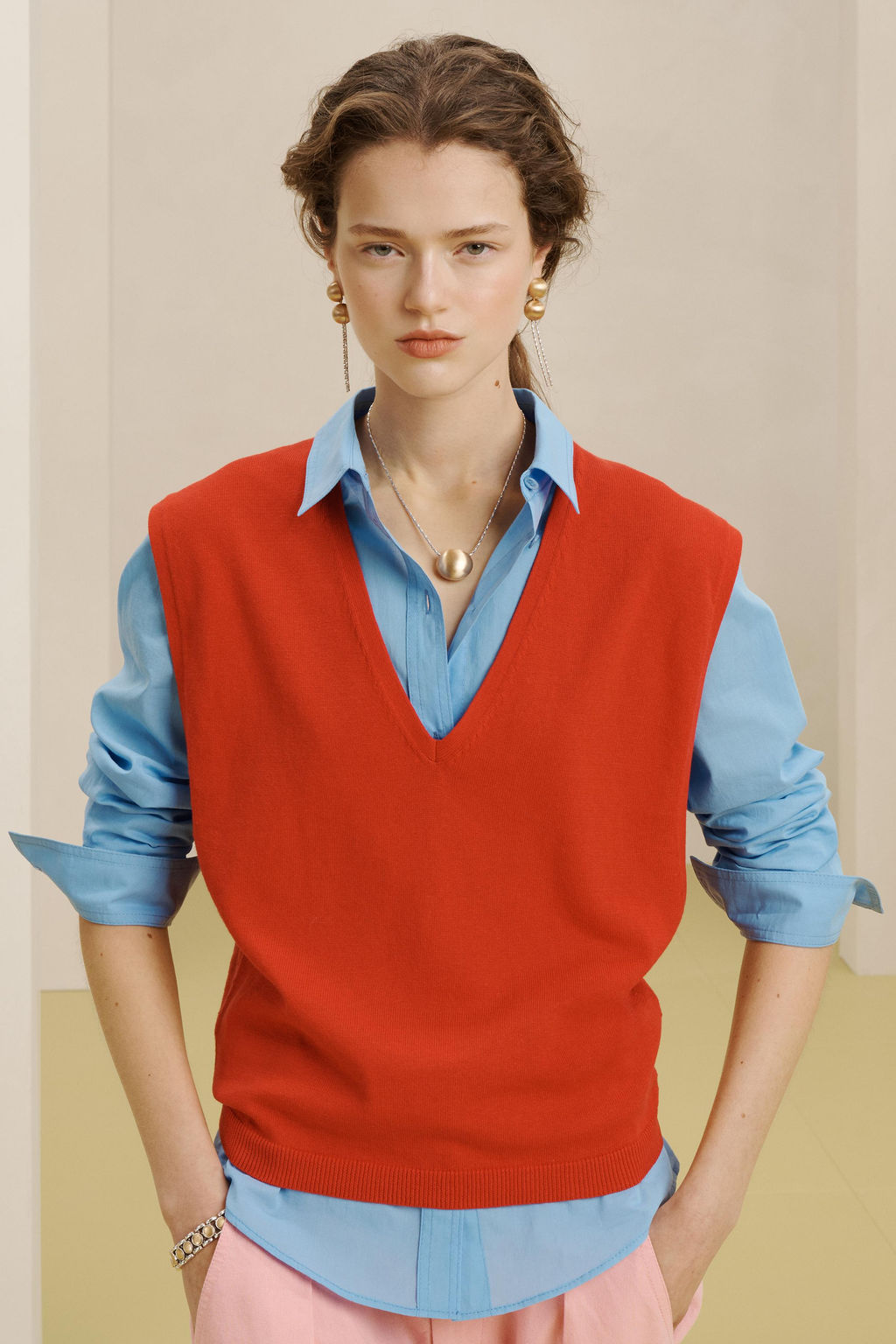 VL CRPPD SHRT 16 / Azul / Blanco - Zara фото 3