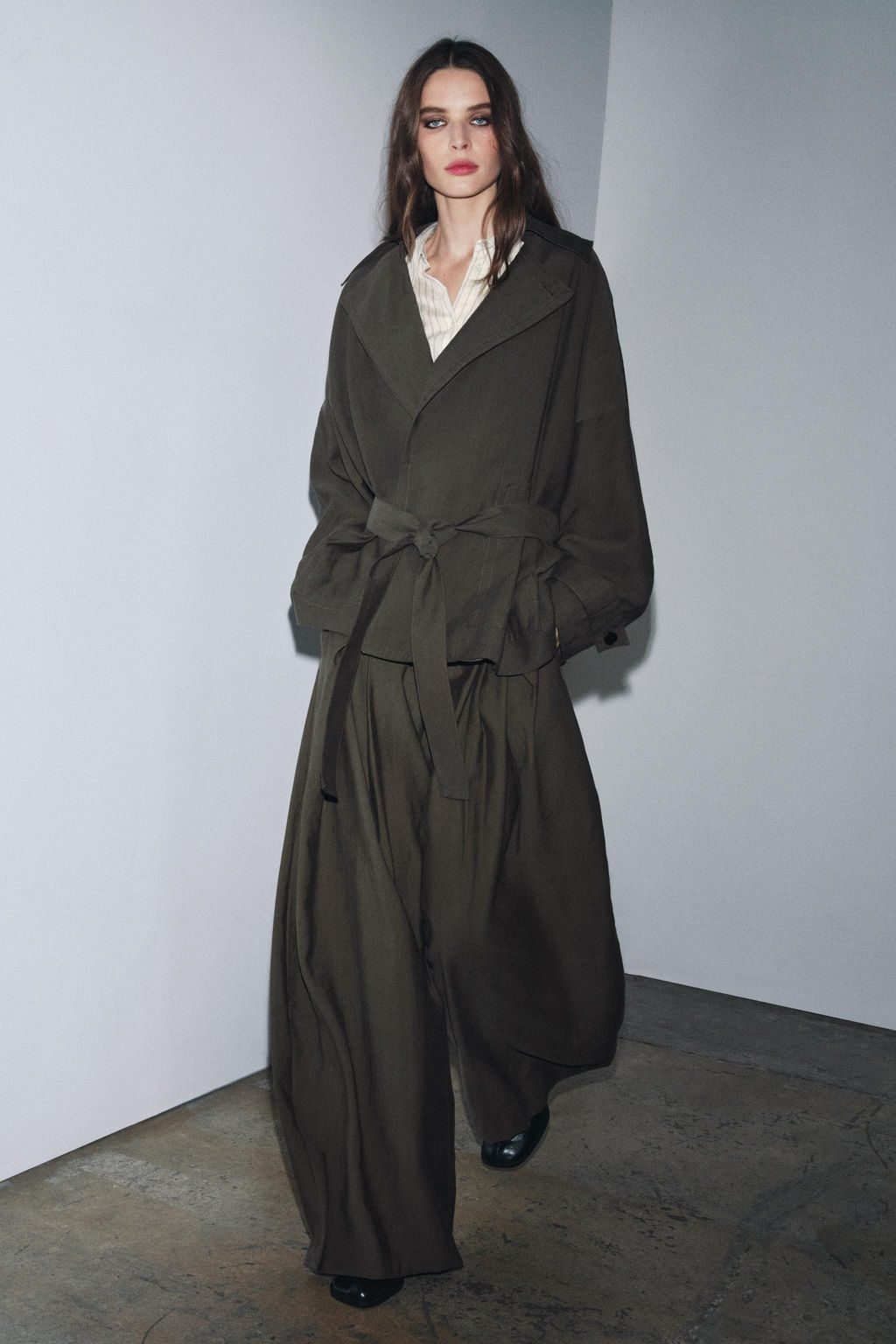 ZW COLLECTION FRONT PLEAT TROUSERS
