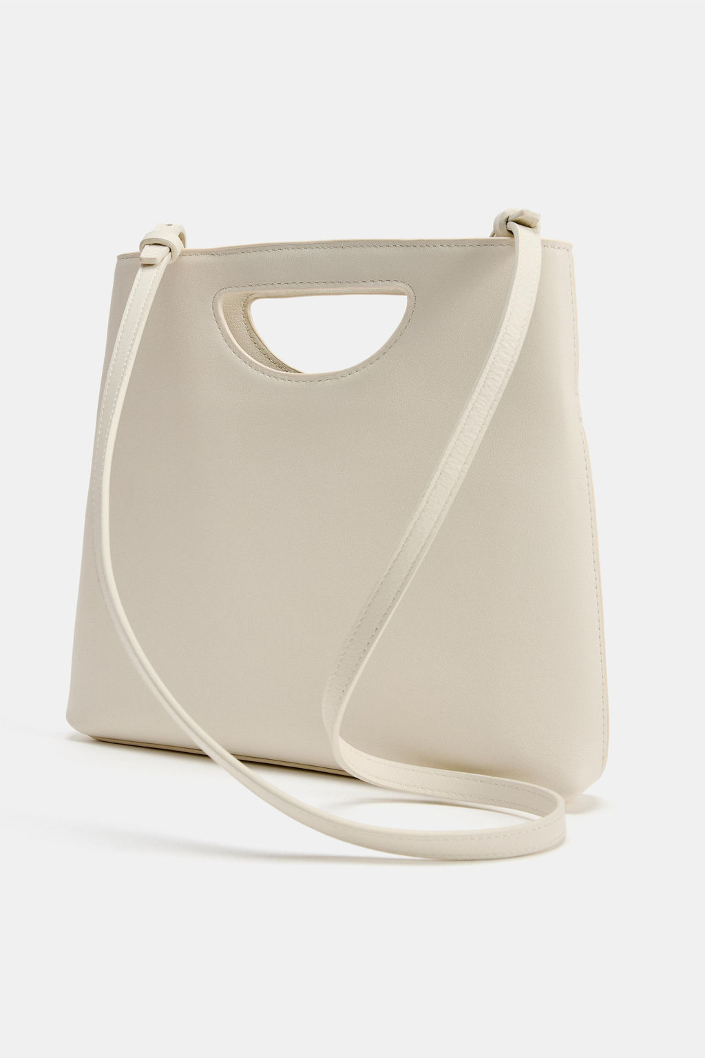 BOLSO DE MANO PIEL / blanco