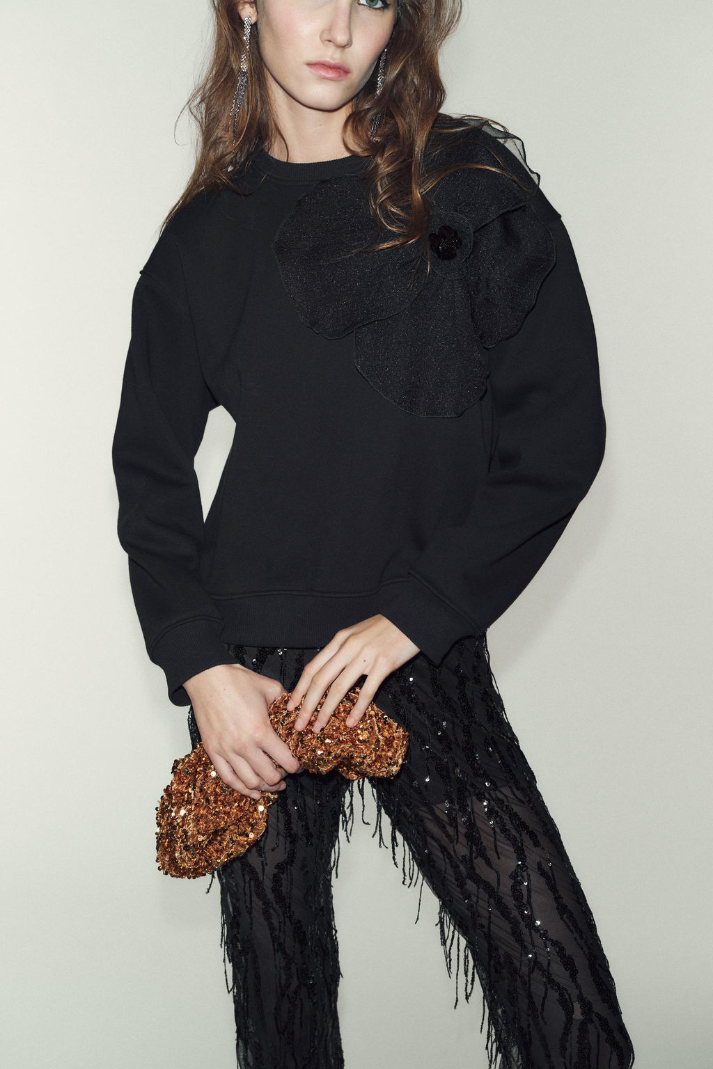 ORGANZA FLOWER SWEATSHIRT - Zara фото 3
