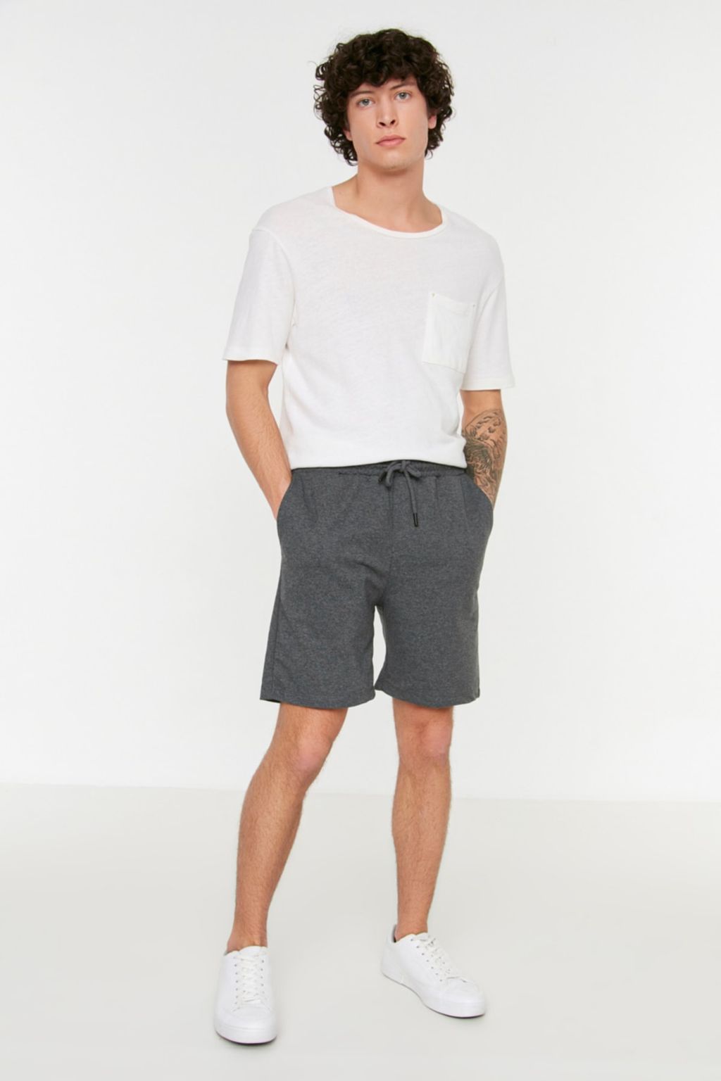 Antrasit-Lacivert Basic Regular/Normal Kesim Duz 2li Paket Sort TMNSS21SR0095