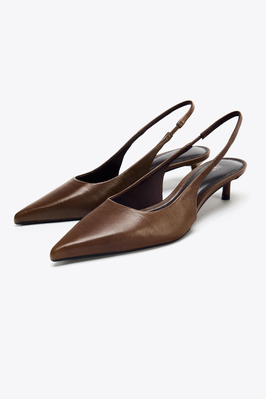 LEATHER KITTEN HEEL SHOES