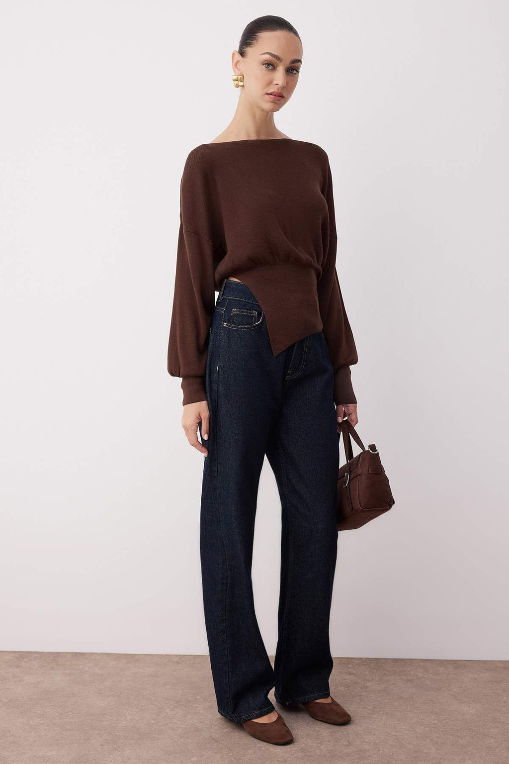 K?rm?z? Merserize Gorunumlu Kay?k Yaka Y?rtmac Detayl? Triko Kazak TWOAW26KZ00086 - Trendyolmilla фото 4