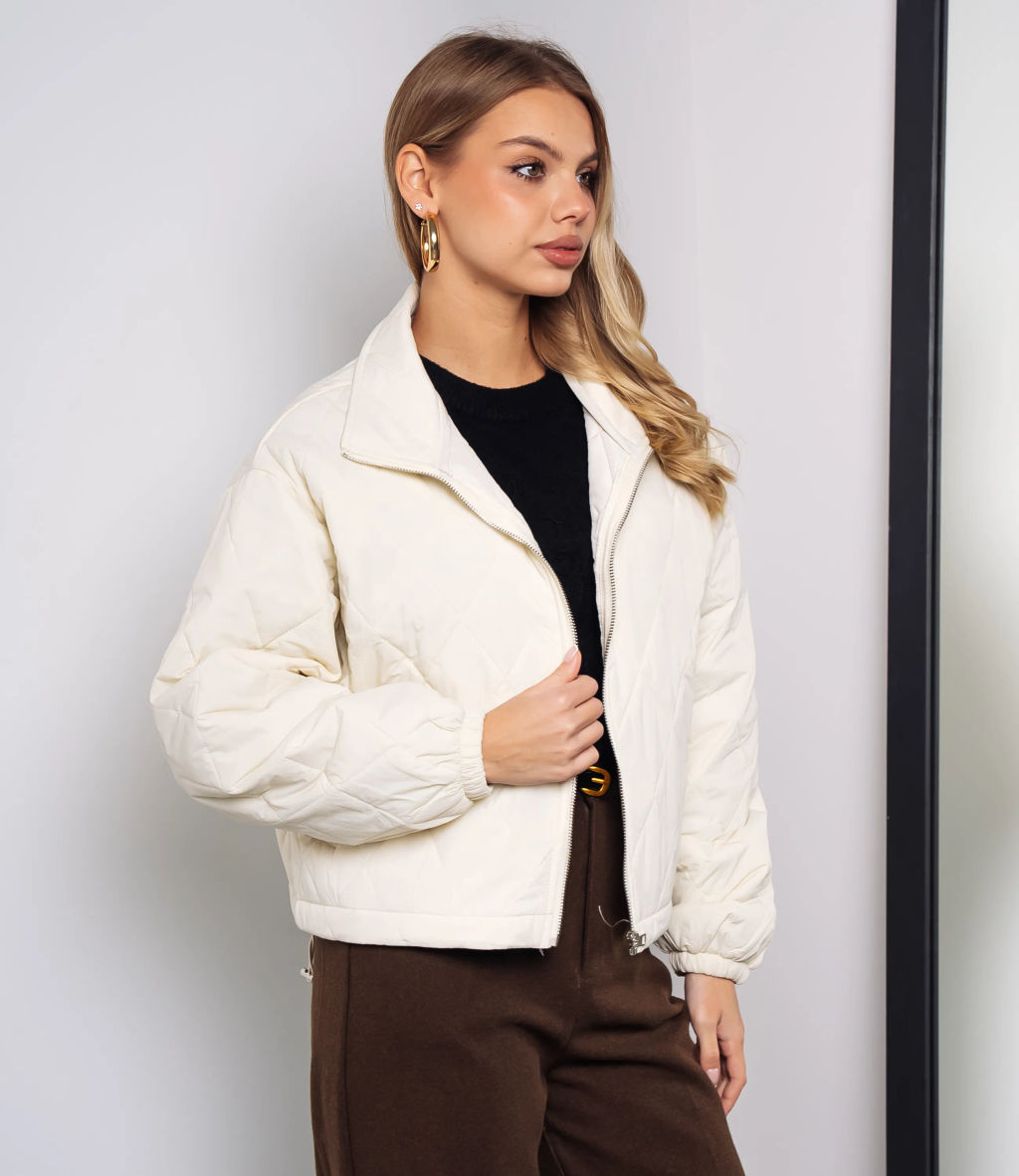 Куртка #КТ730, кремовый