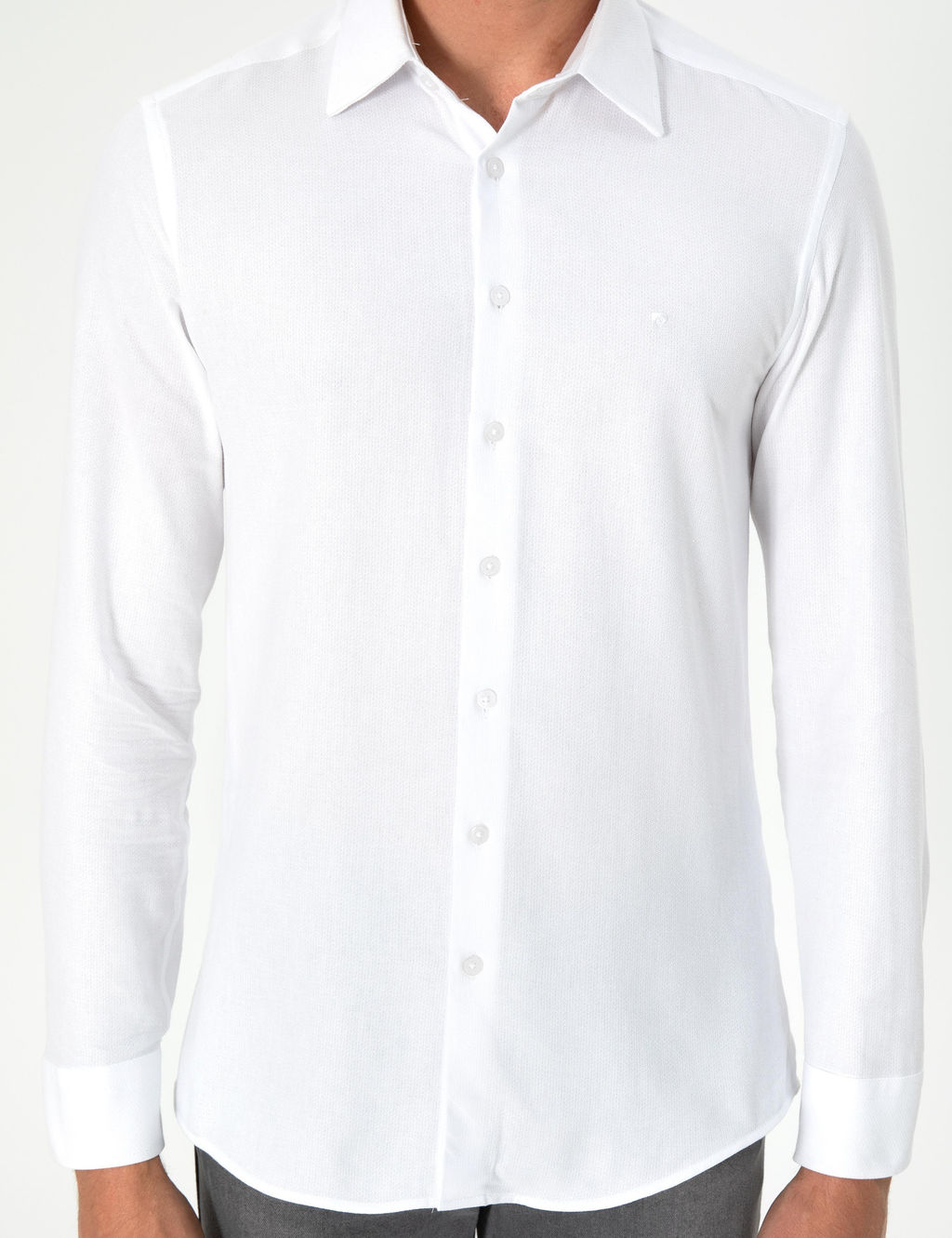 Beyaz Slim Fit Uzun Kollu G_mlek - Pierre cardin фото 6
