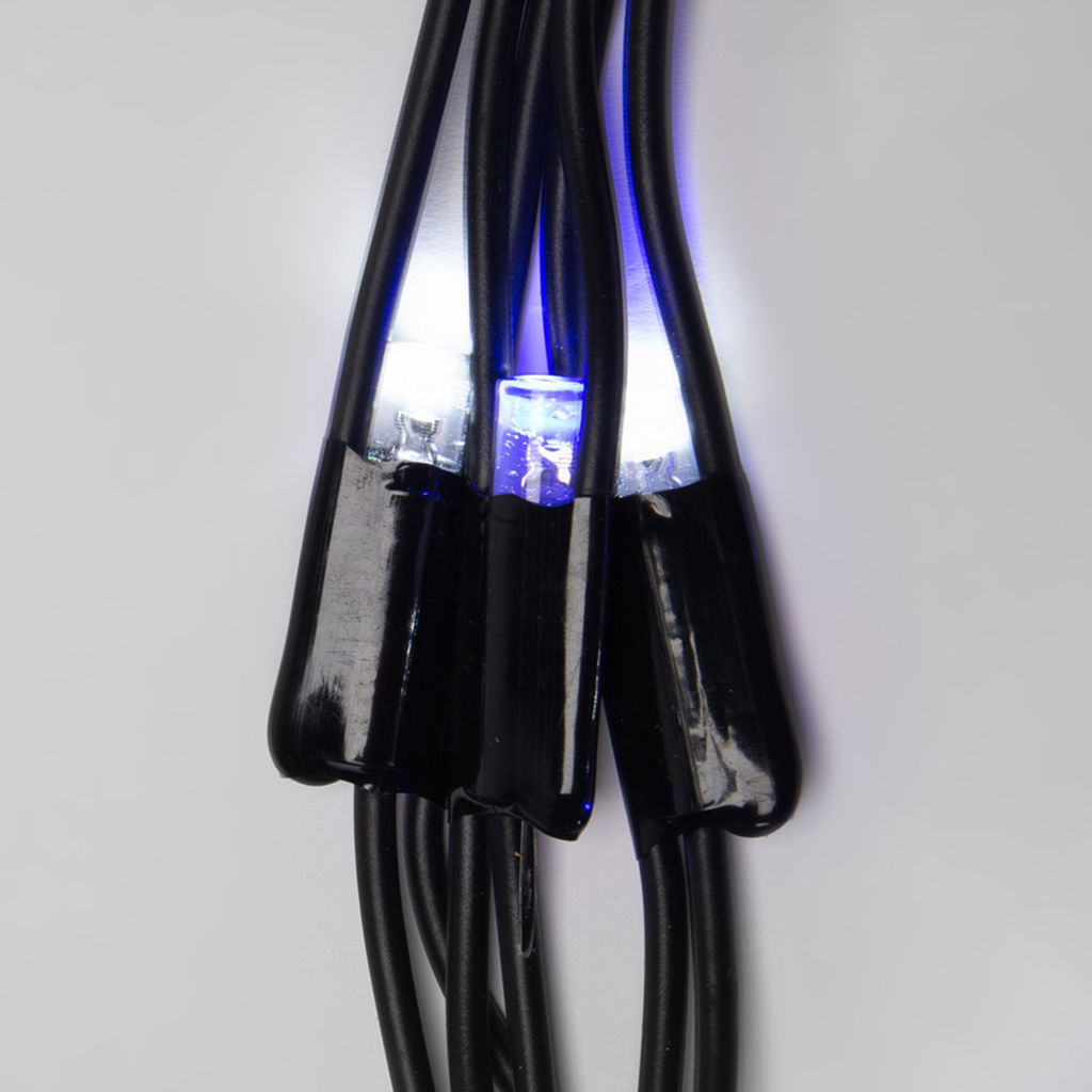 ULD-N2015-288/SBK WHITE-BLUE IP67 Сетка светодиодная, статическое свечение, 2*1,5м. Соединяемая. 288 светодиодов. Бело-синий свет. Провод черный. TM Uniel.