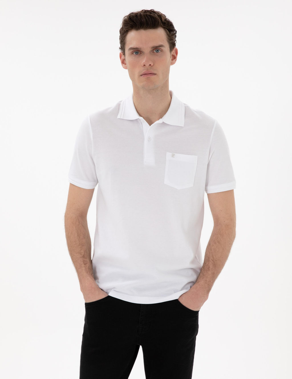 Beyaz Regular Fit %100 Pamuk Polo Yaka Basic Ti__rt - Pierre cardin фото 2