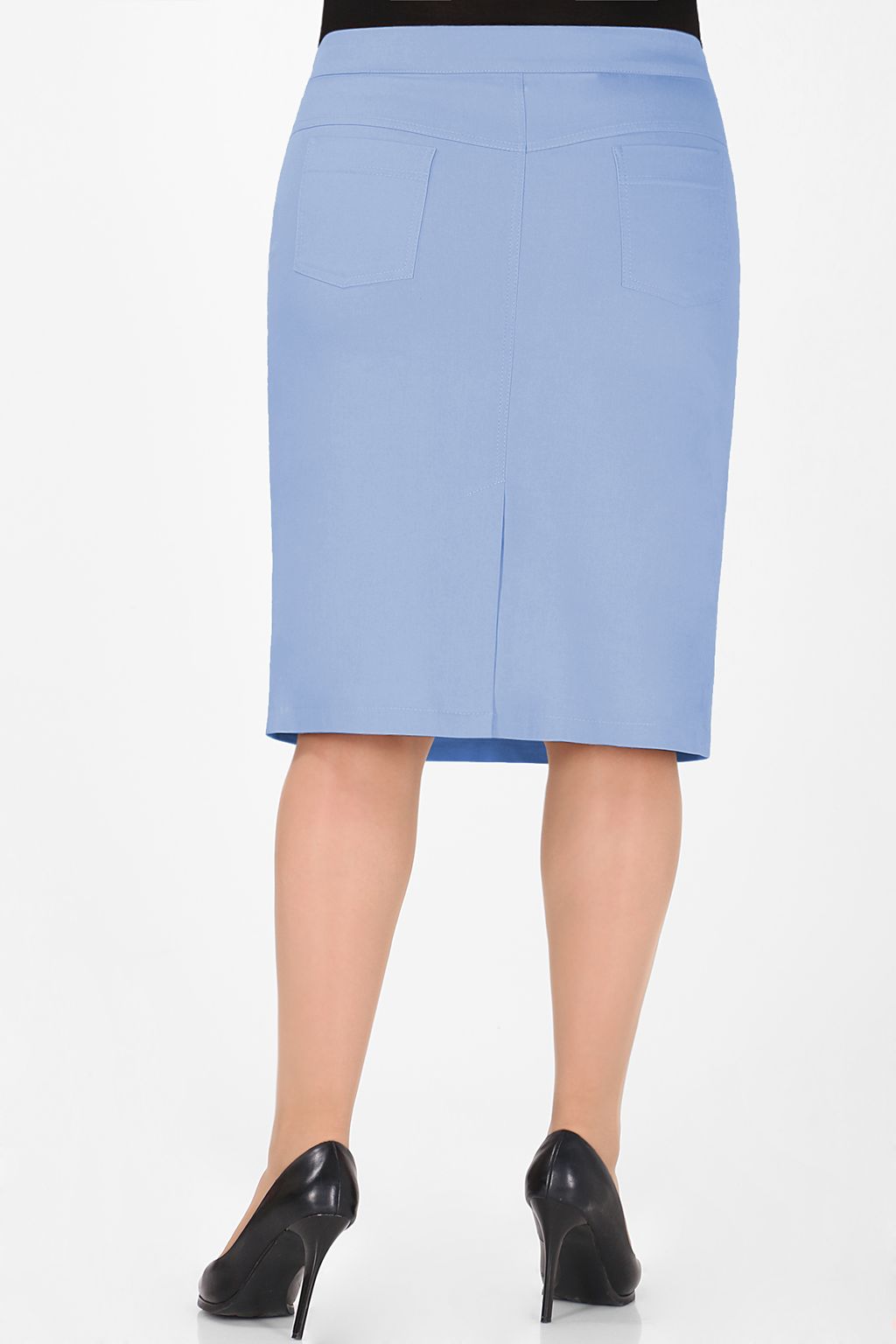 Голубая летняя юбка женская больших размеров в офис - Almond фото 2