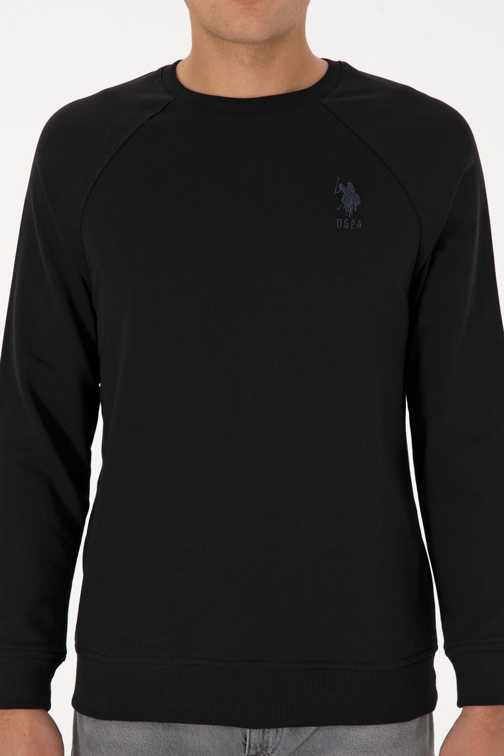 Erkek Siyah Basic Sweatshirt - U.s. polo assn фото 6