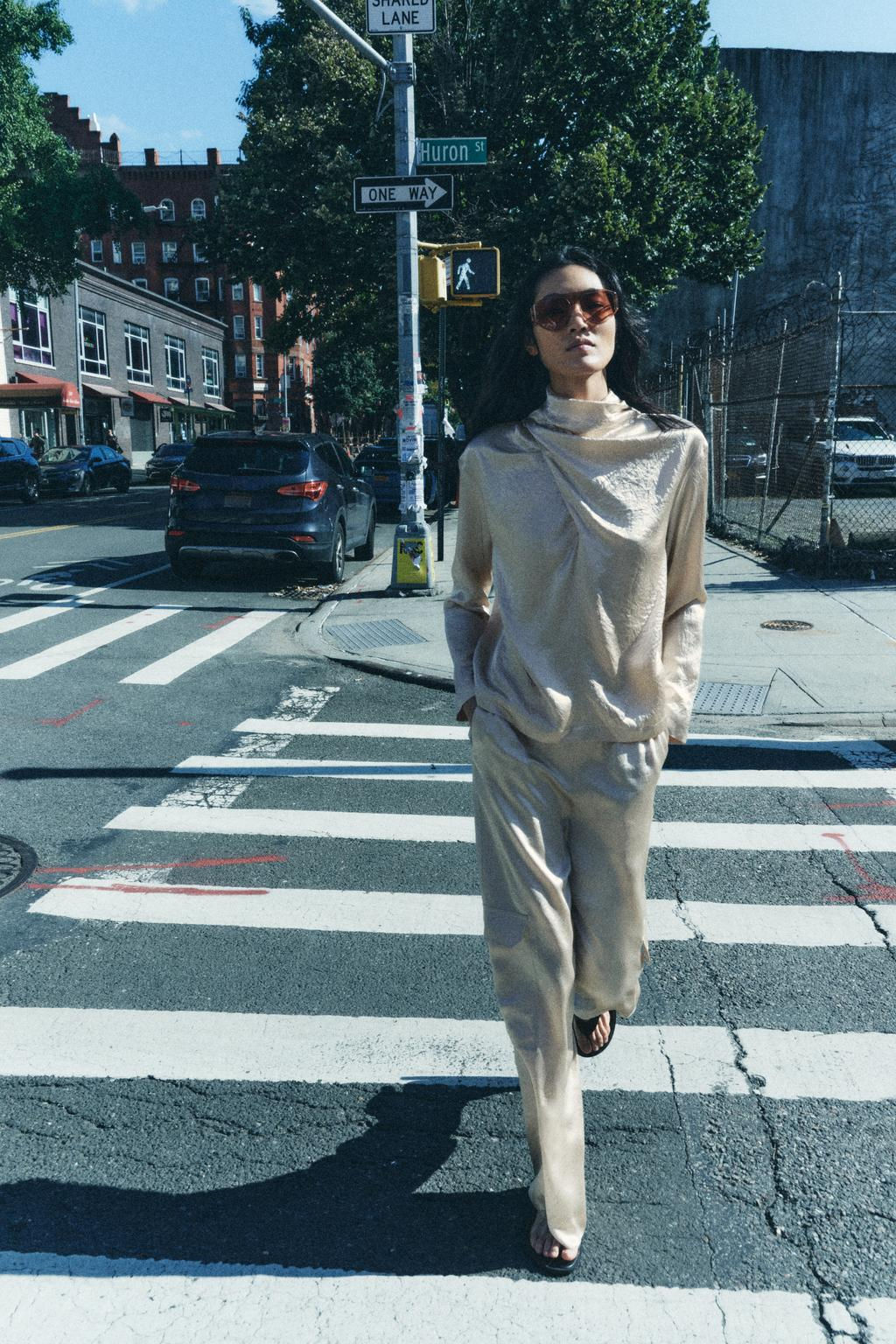 SATIN CARGO TROUSERS ZW COLLECTION