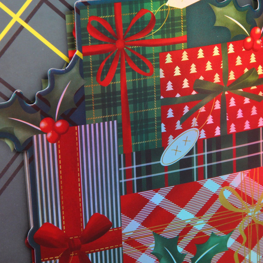 Цена за 12 шт. Пакет подарочный "Новогодний стиль" 26*31*10 см, микс