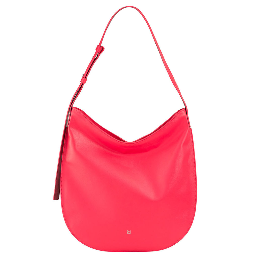 Итальянская большая наплечная сумка DuDu серии Sylvie | малиновый