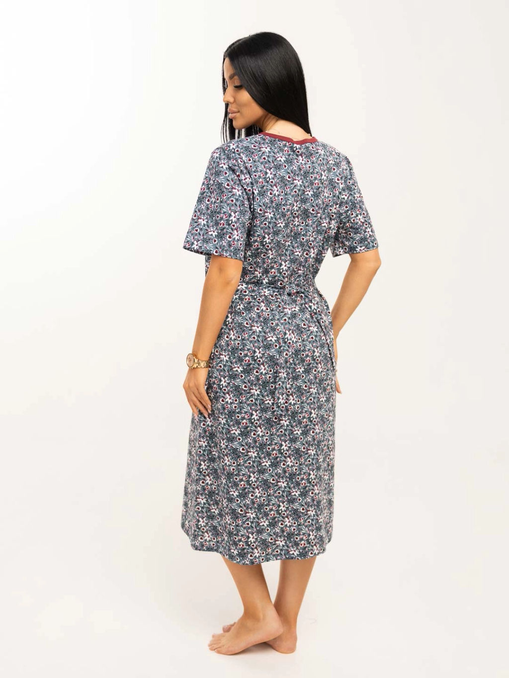 Халат женский, цвет Серо - зеленый