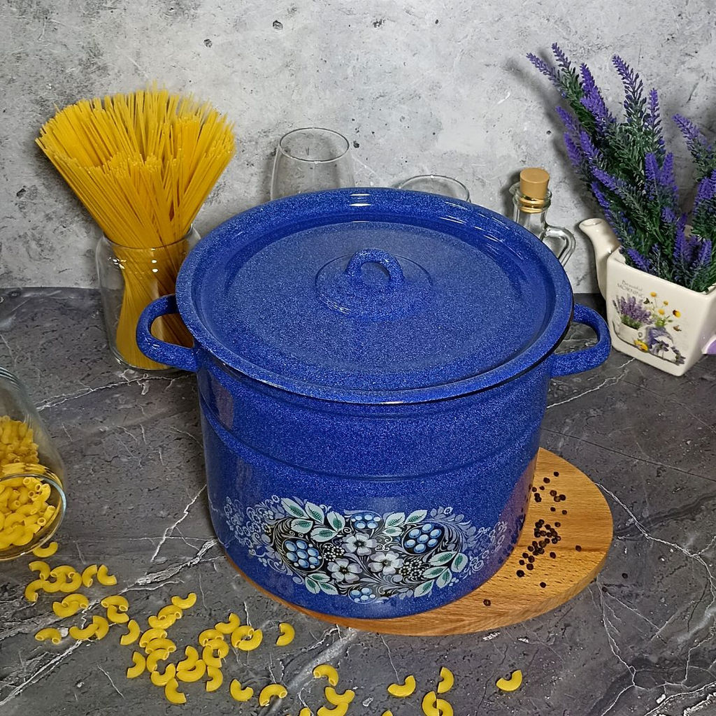 Кастрюля 9,0л 1с200/с син. с зерн. Голубика